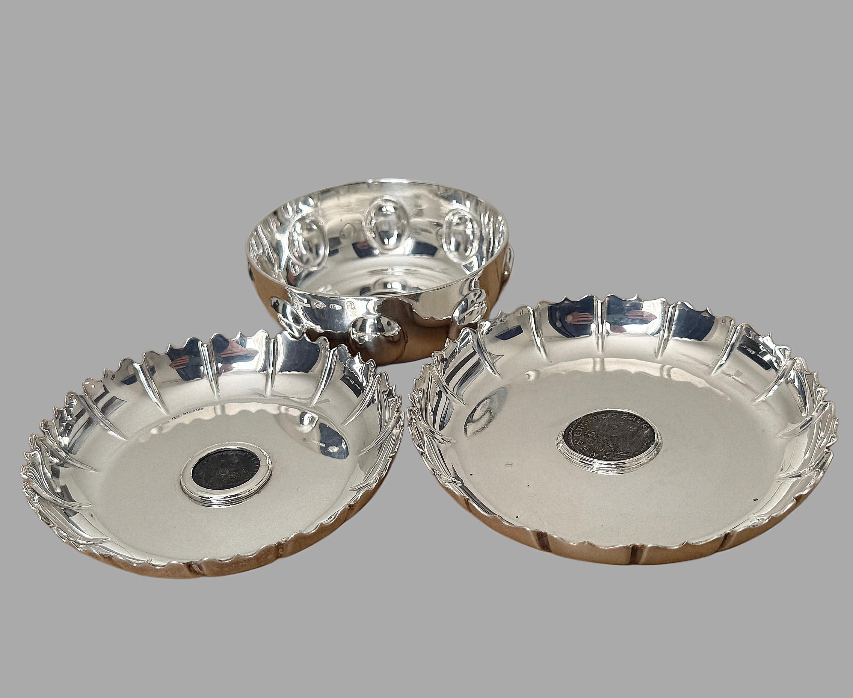 A trio of rare sterling silver pieces with ancient Roman coins, Bulgari 20th c For Sale 12