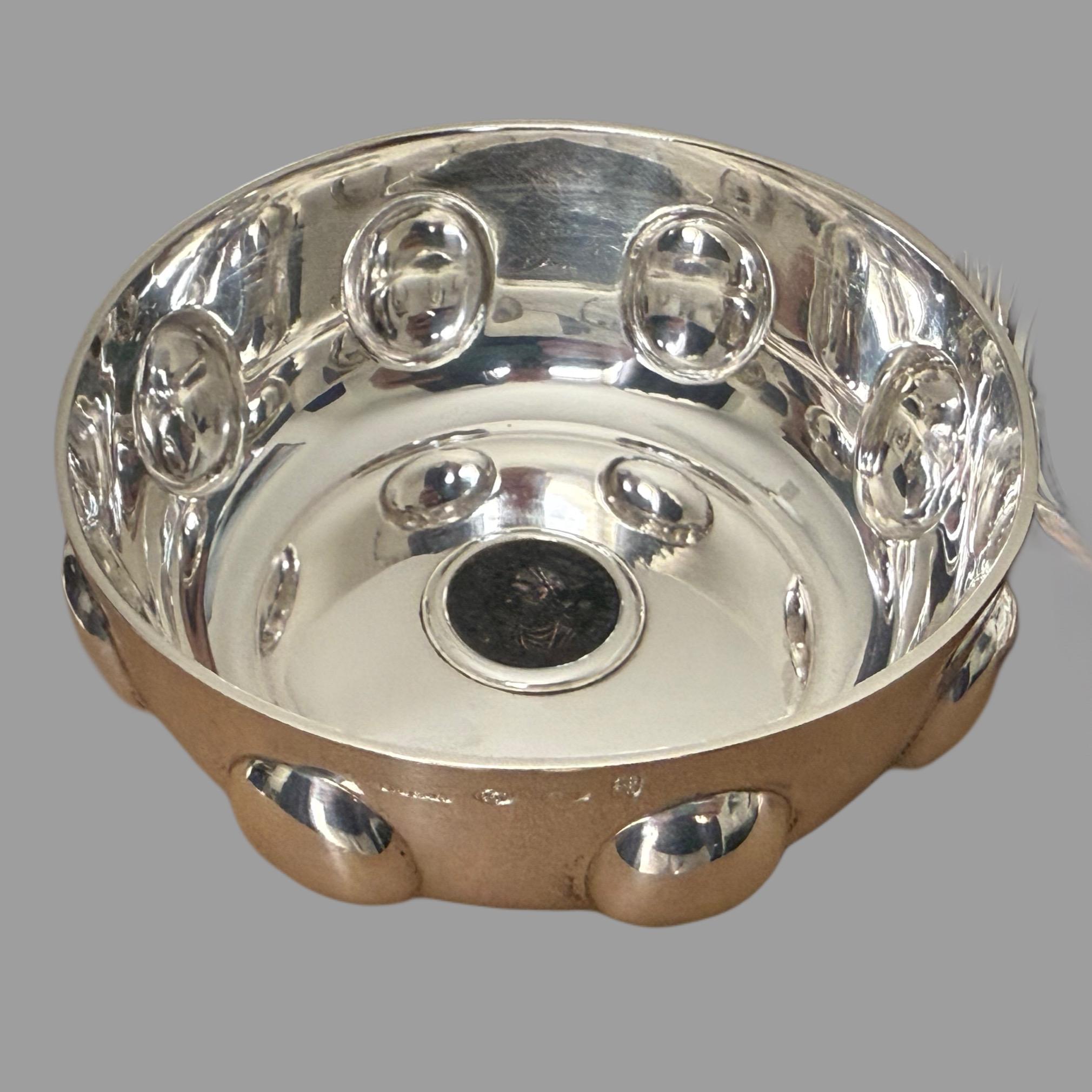 Italian A trio of rare sterling silver pieces with ancient Roman coins, Bulgari 20th c For Sale