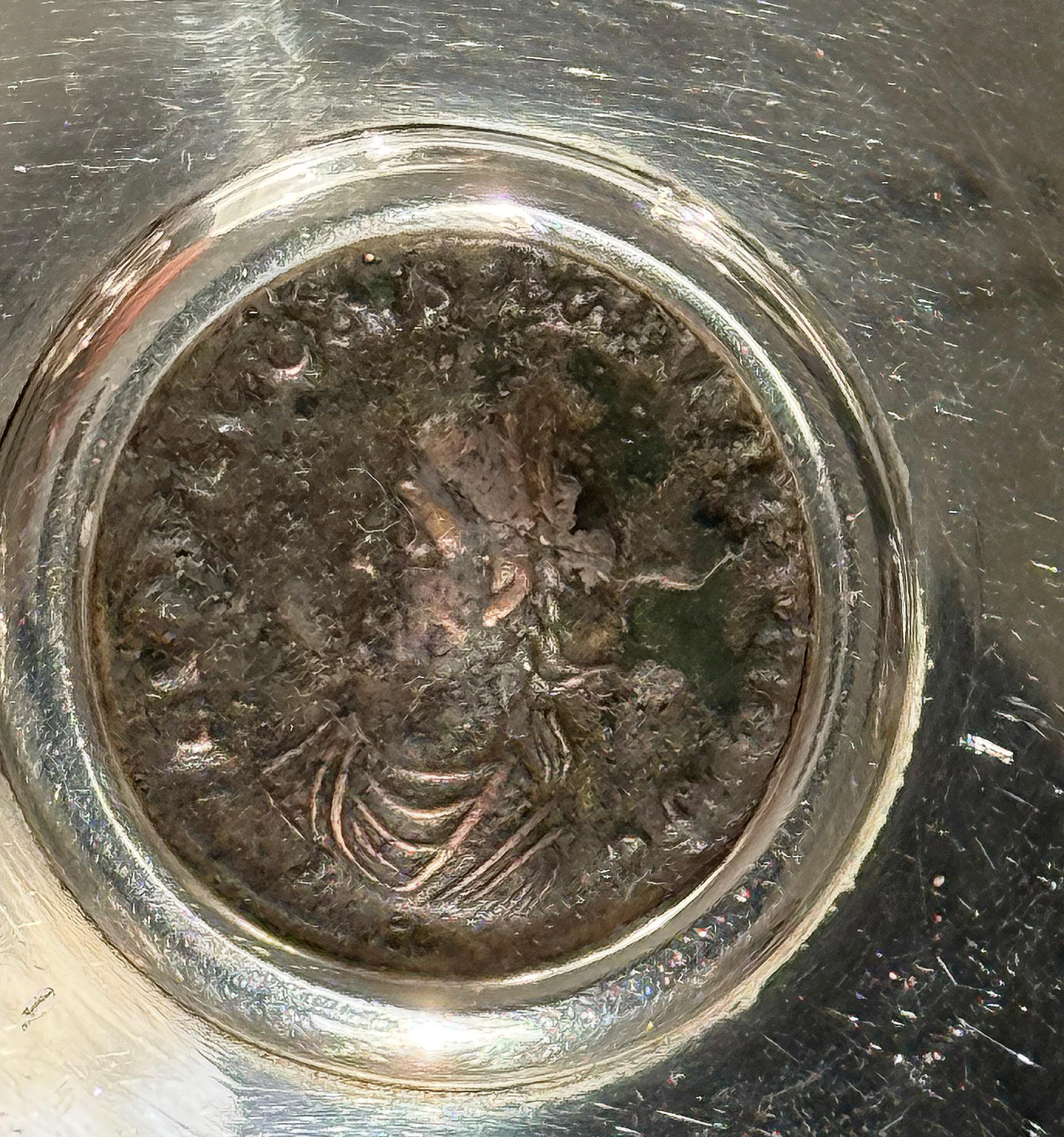 A trio of rare sterling silver pieces with ancient Roman coins, Bulgari 20th c For Sale 3