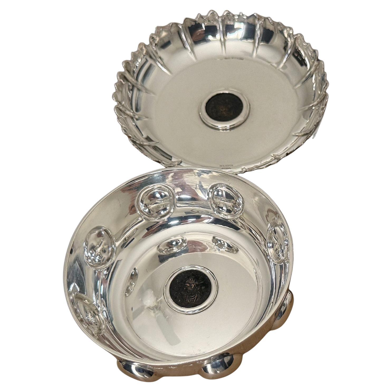 A duo of rare sterling silver pieces with ancient Roman coins, Bulgari 20th c