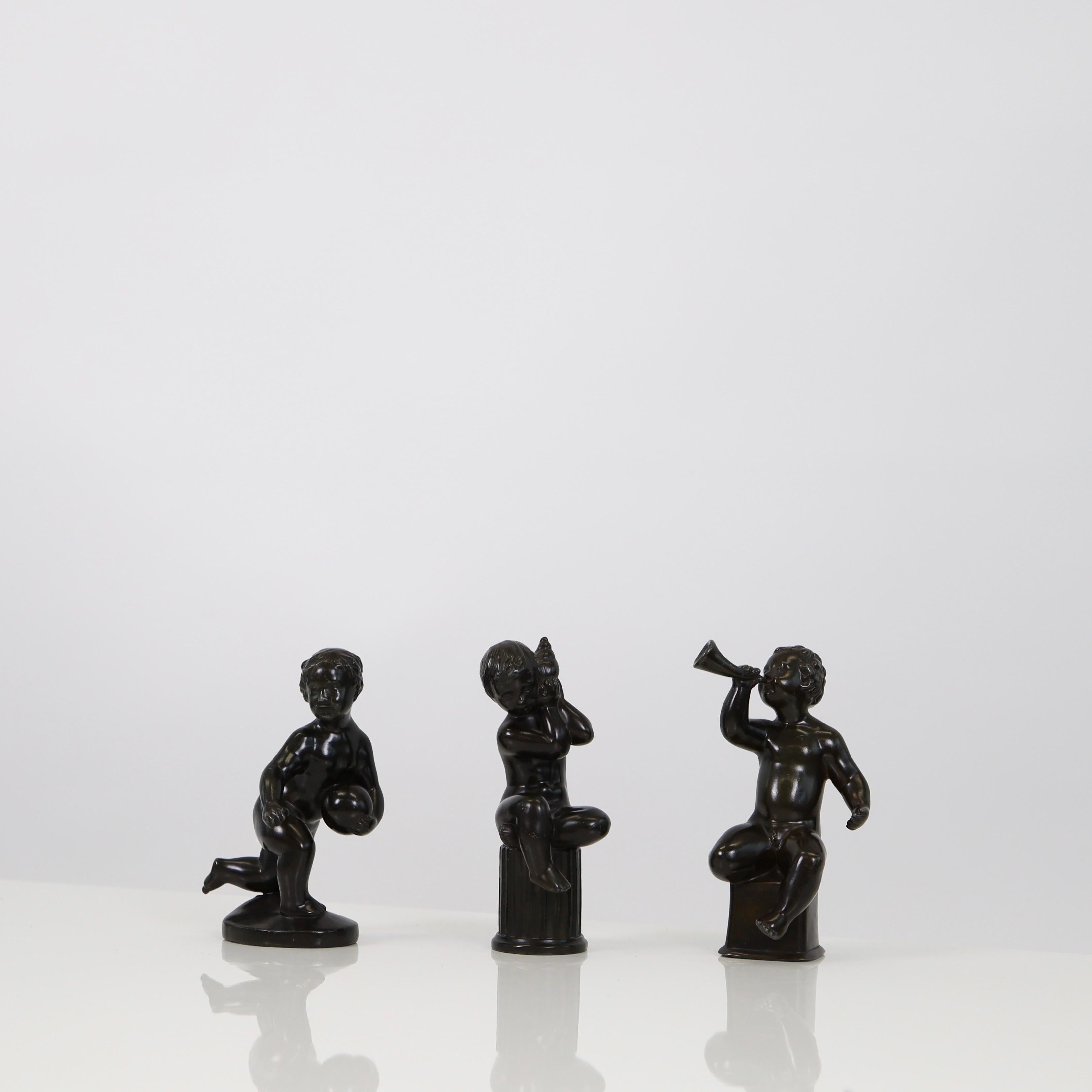 A trio of small Just Andersen sculptures, 1930s, Denmark For Sale 2