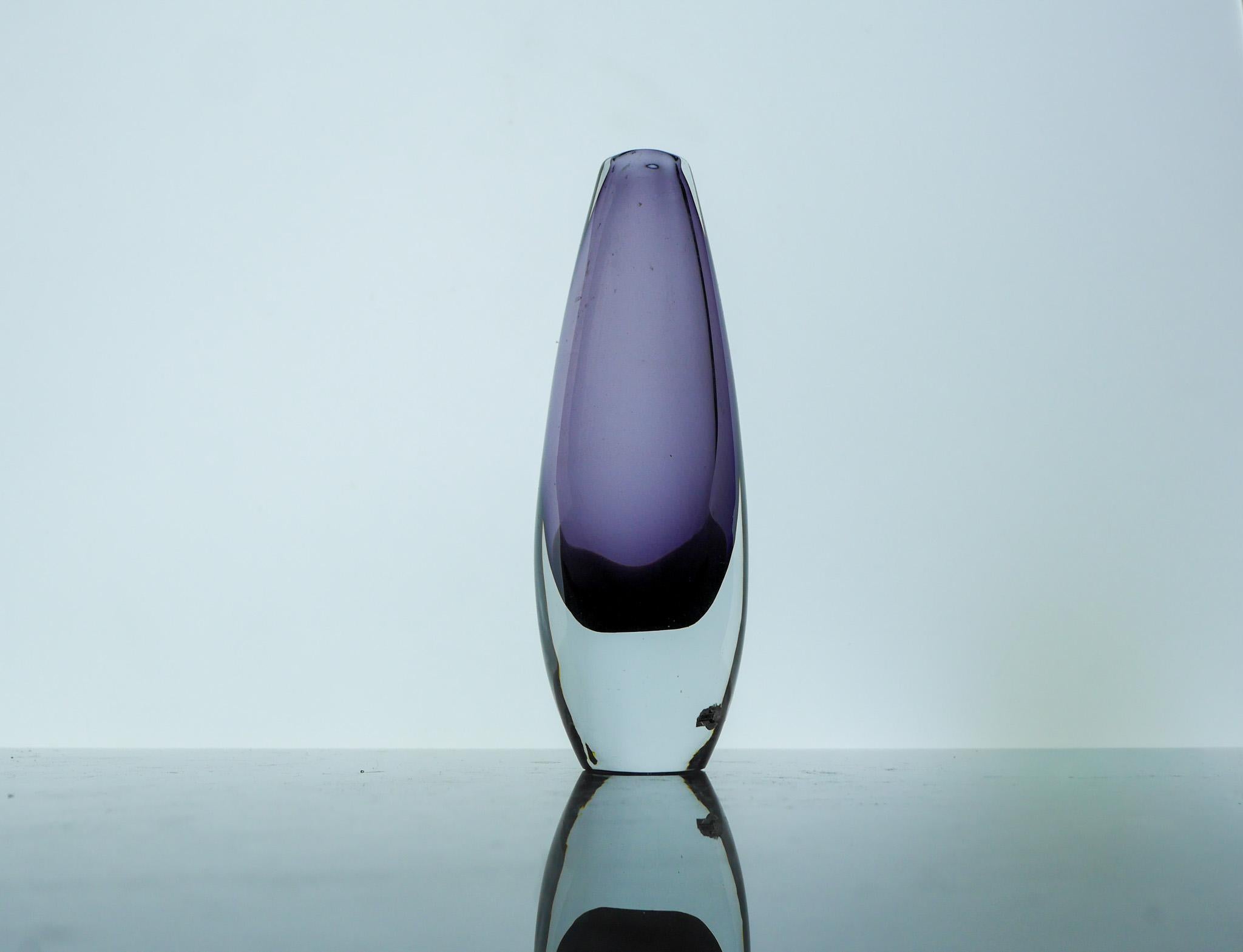 Trio Sommerso Glasvasen in Lila von Gunnar Nylund Strömbergshyttan Schweden im Angebot 6