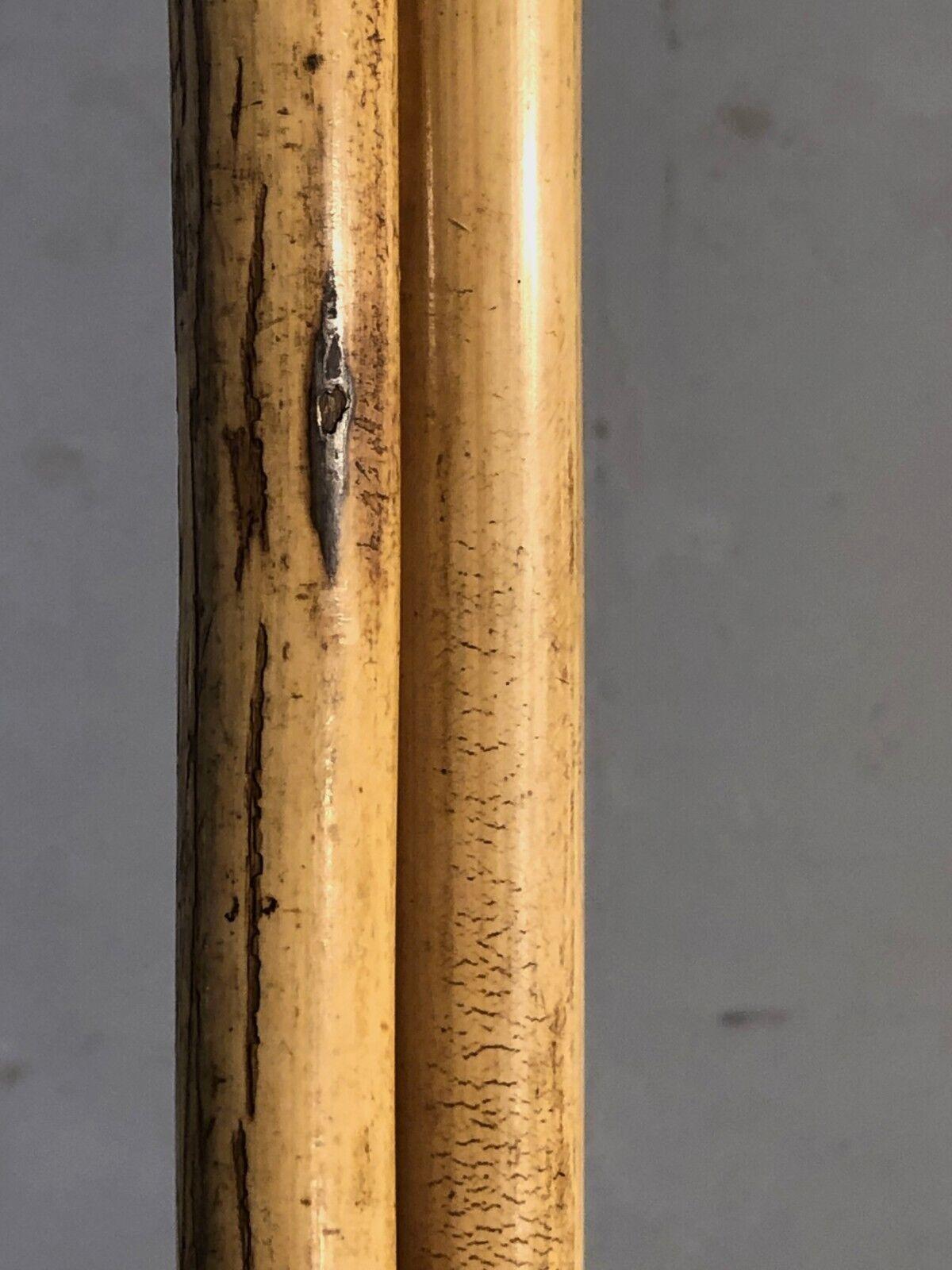 A MODERNIST TRIPOD Bamboo FLOOR LAMP, AUDOUX-MINNET & SOGNOT Style, France 1950 In Good Condition In PARIS, FR