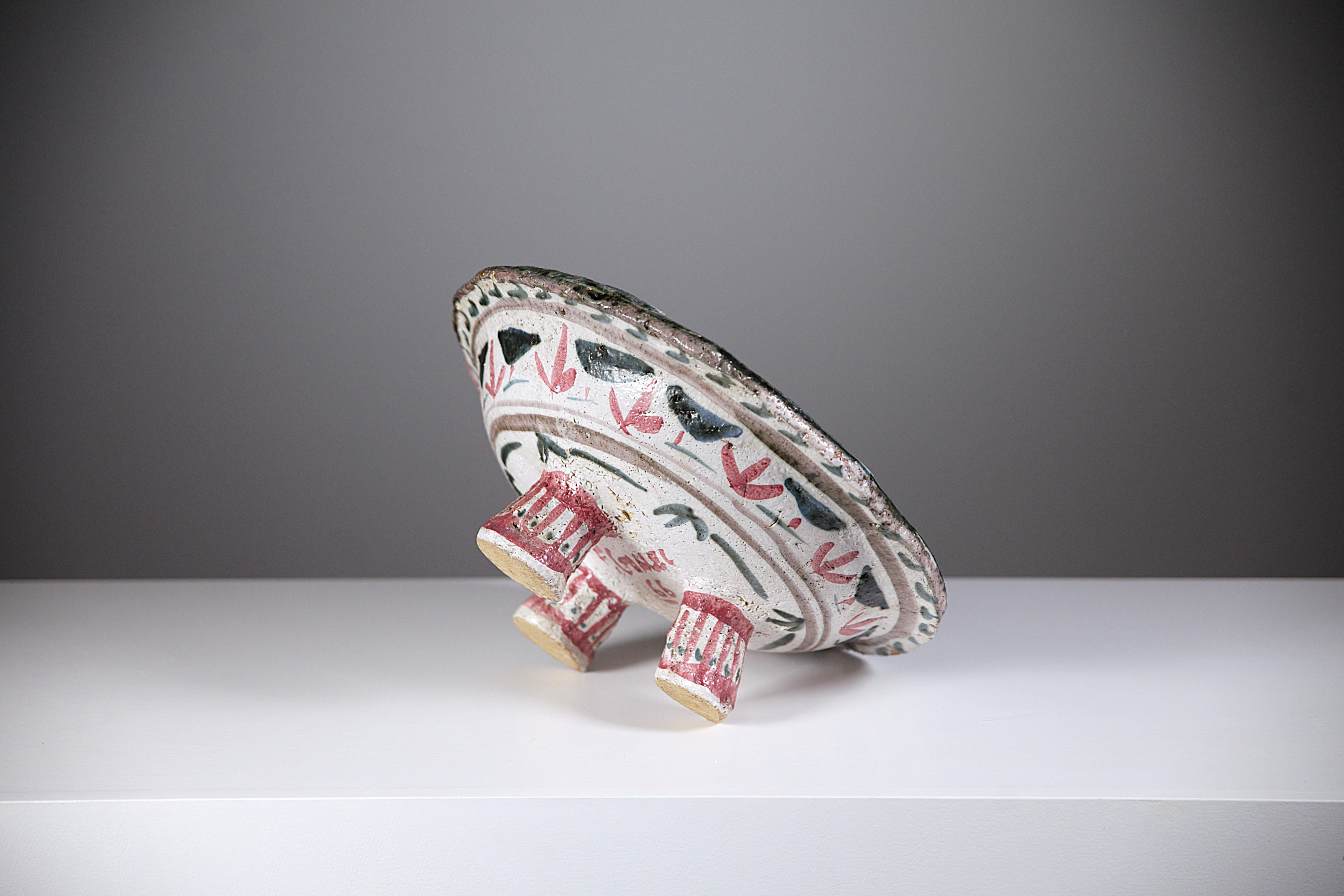 A Tripod Ceramic Bowl by François Goalec Brittany France 1960s For Sale 10