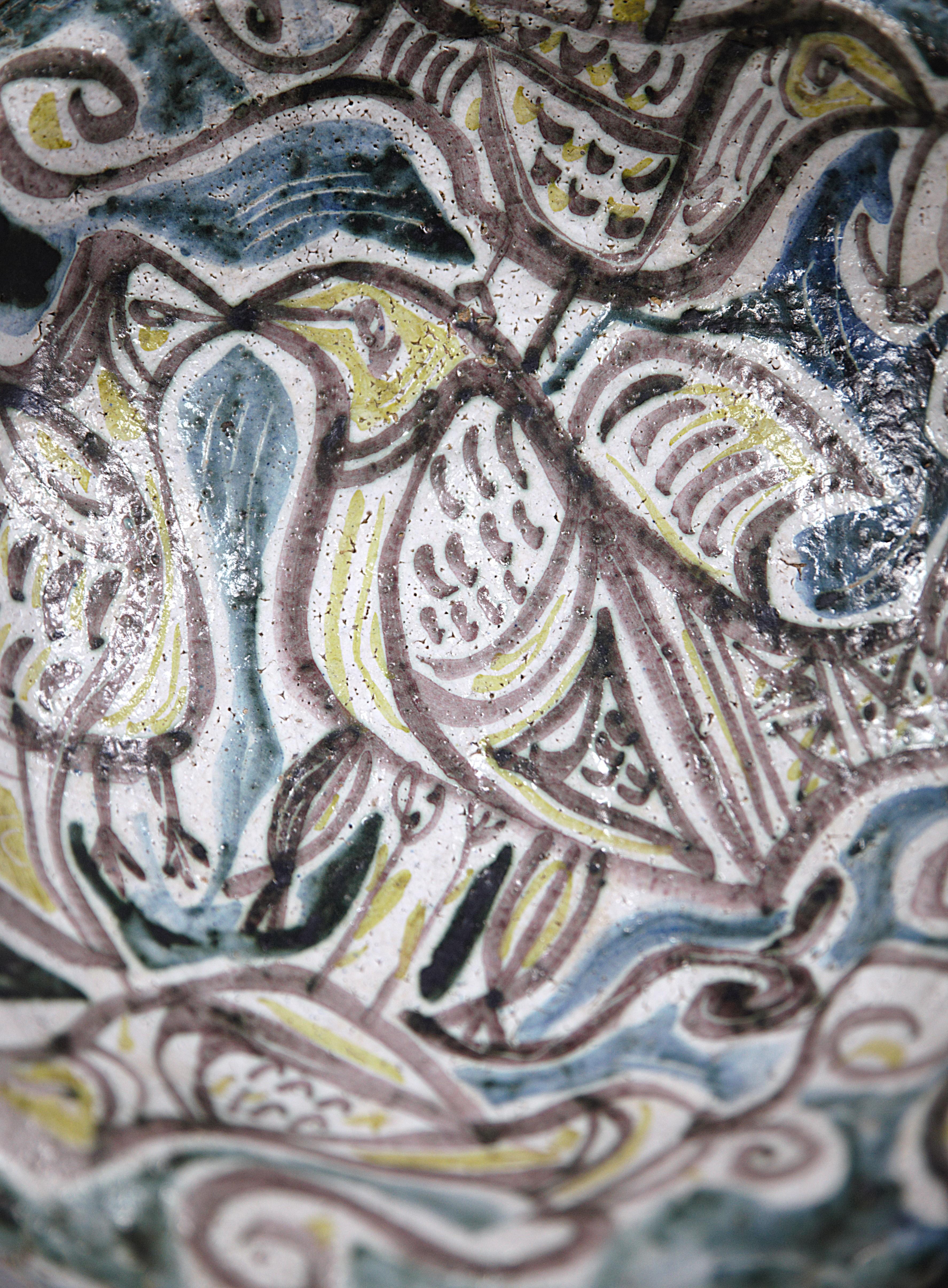 A Tripod Ceramic Bowl by François Goalec Brittany France 1960s For Sale 1