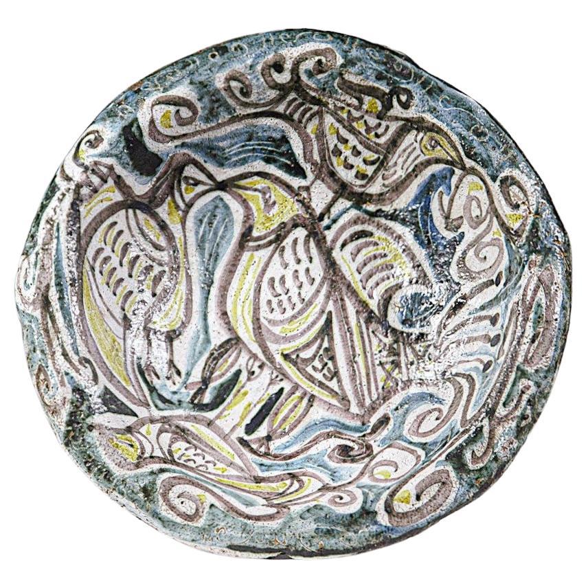 Ciotola tripode in ceramica di François Goalec Brittany Francia 1960