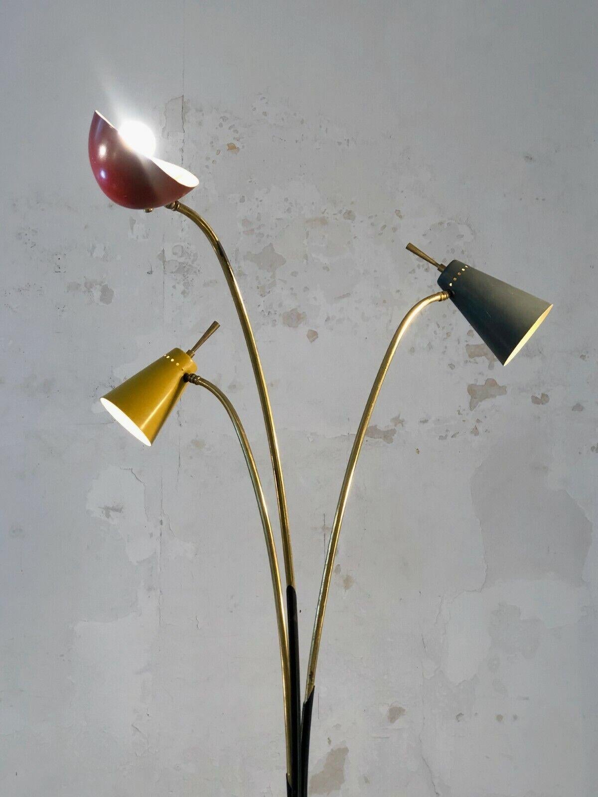 A MID-CENTURY-MODERN MODERNIST Tripod FLOOR LAMP, MATEGOT Style, France 1950 For Sale 4