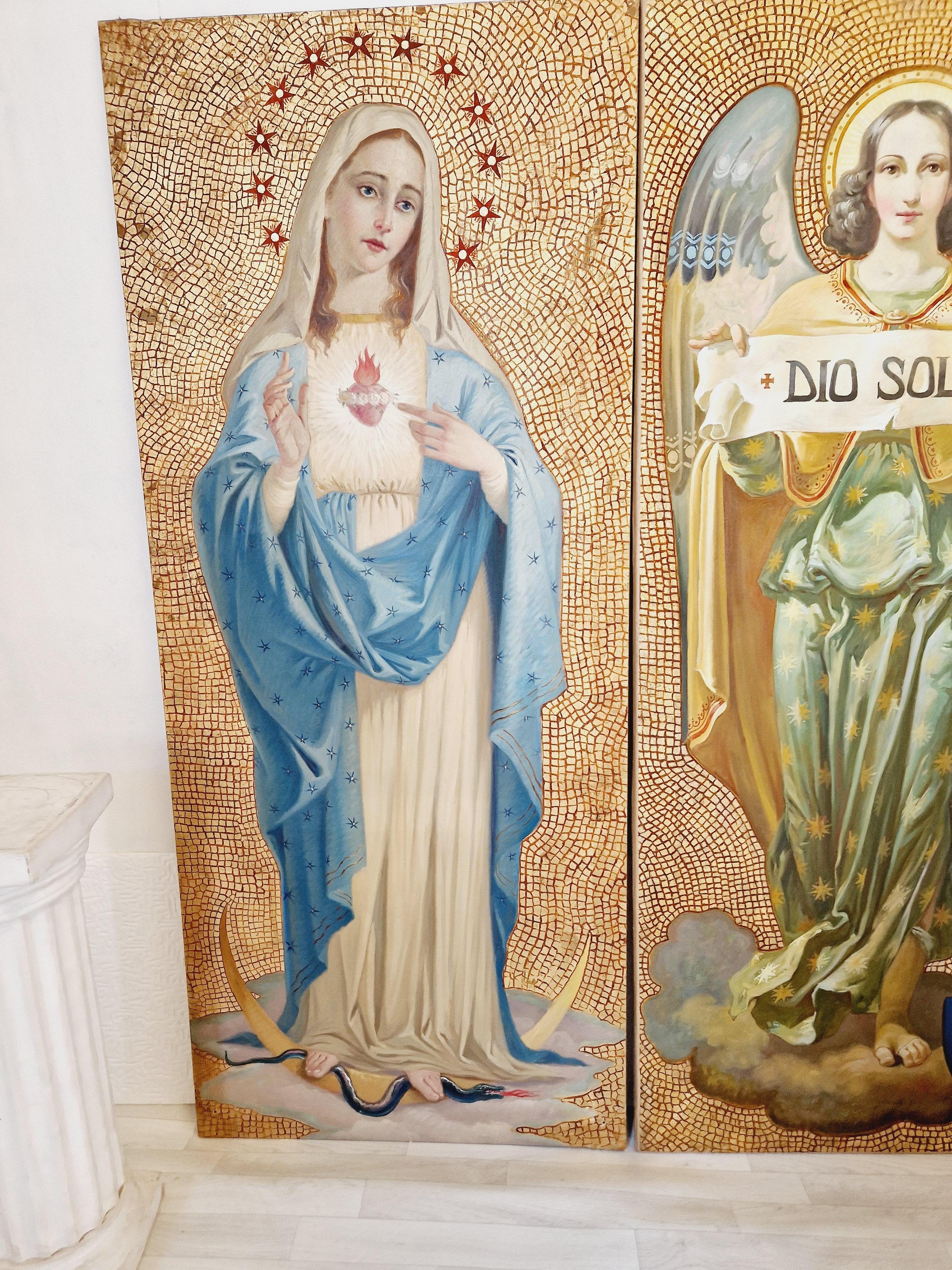 Ein Triptychon großer religiöser Ölgemälde  im Angebot 9
