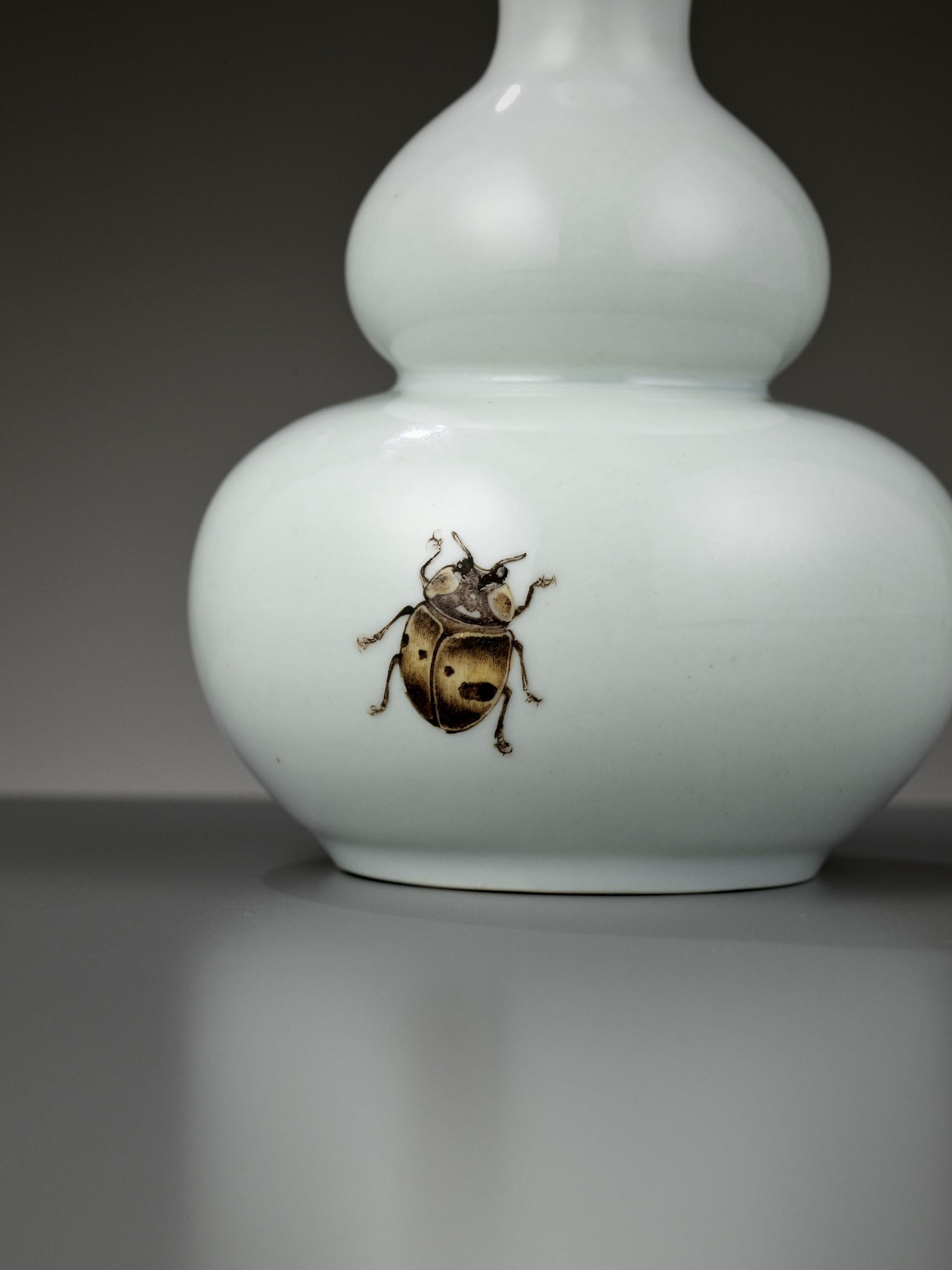 Chinese ‘Trompe L’oeil’ Porcelain Double-Gourd Vase by Middle Kingdom Porcelain For Sale