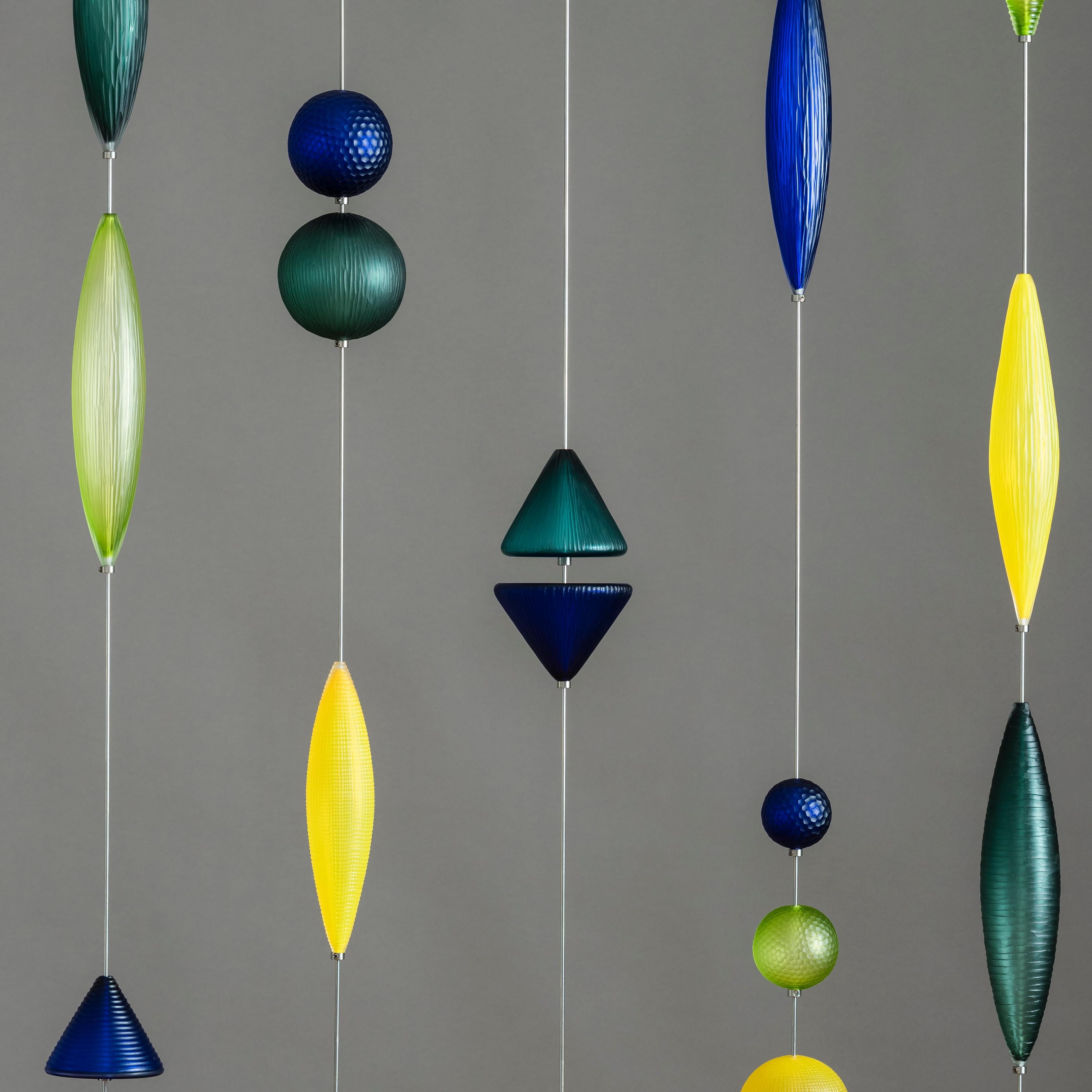 Organic Modern Tropical Memory, Glass Hanging Sculpture by Philip Baldwin & Monica Guggisberg