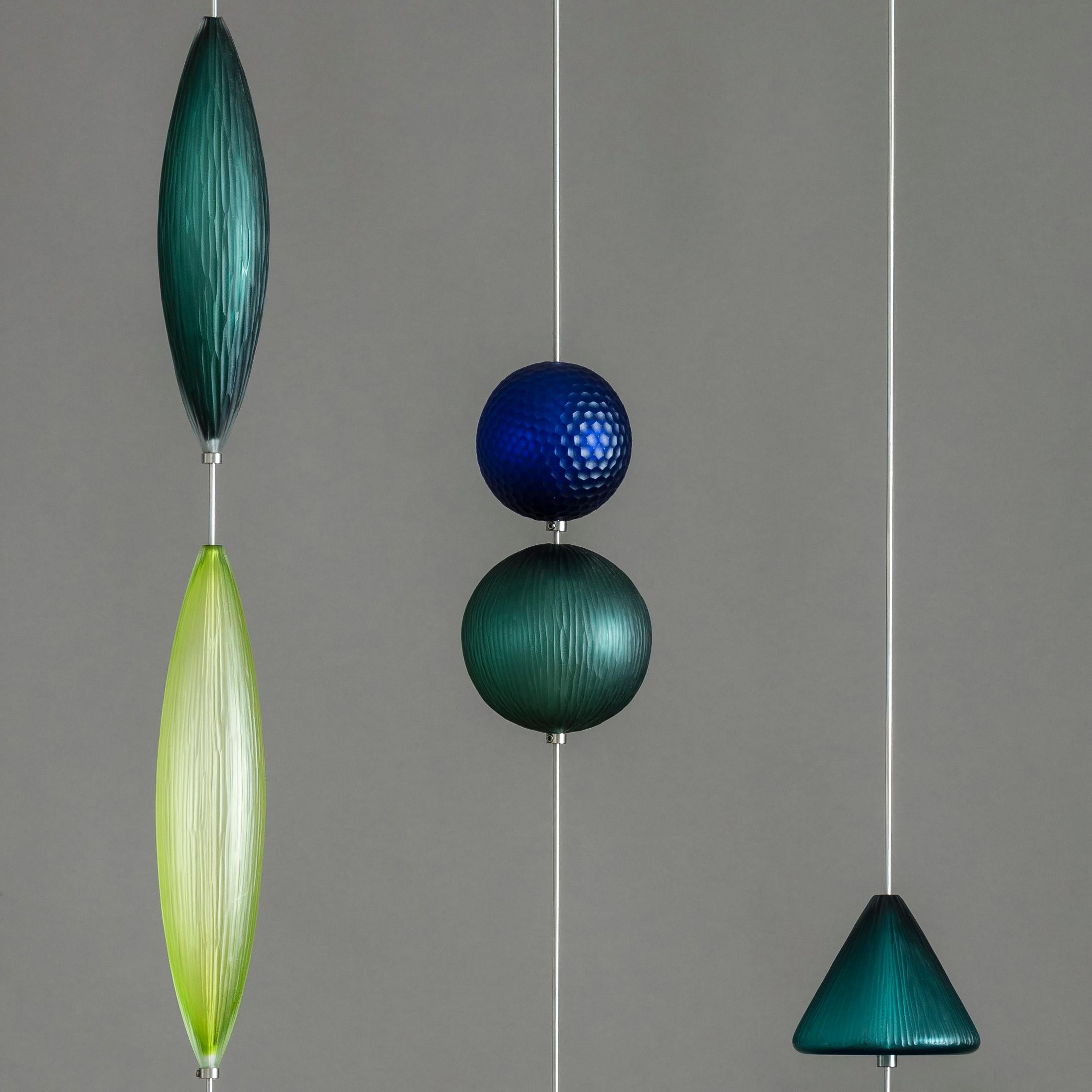 British Tropical Memory, Glass Hanging Sculpture by Philip Baldwin & Monica Guggisberg