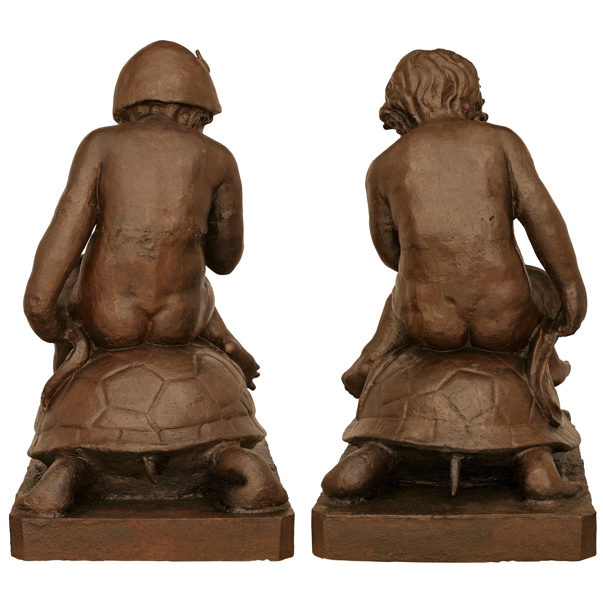 A true pair of French 19th century Cast Iron statues For Sale 9