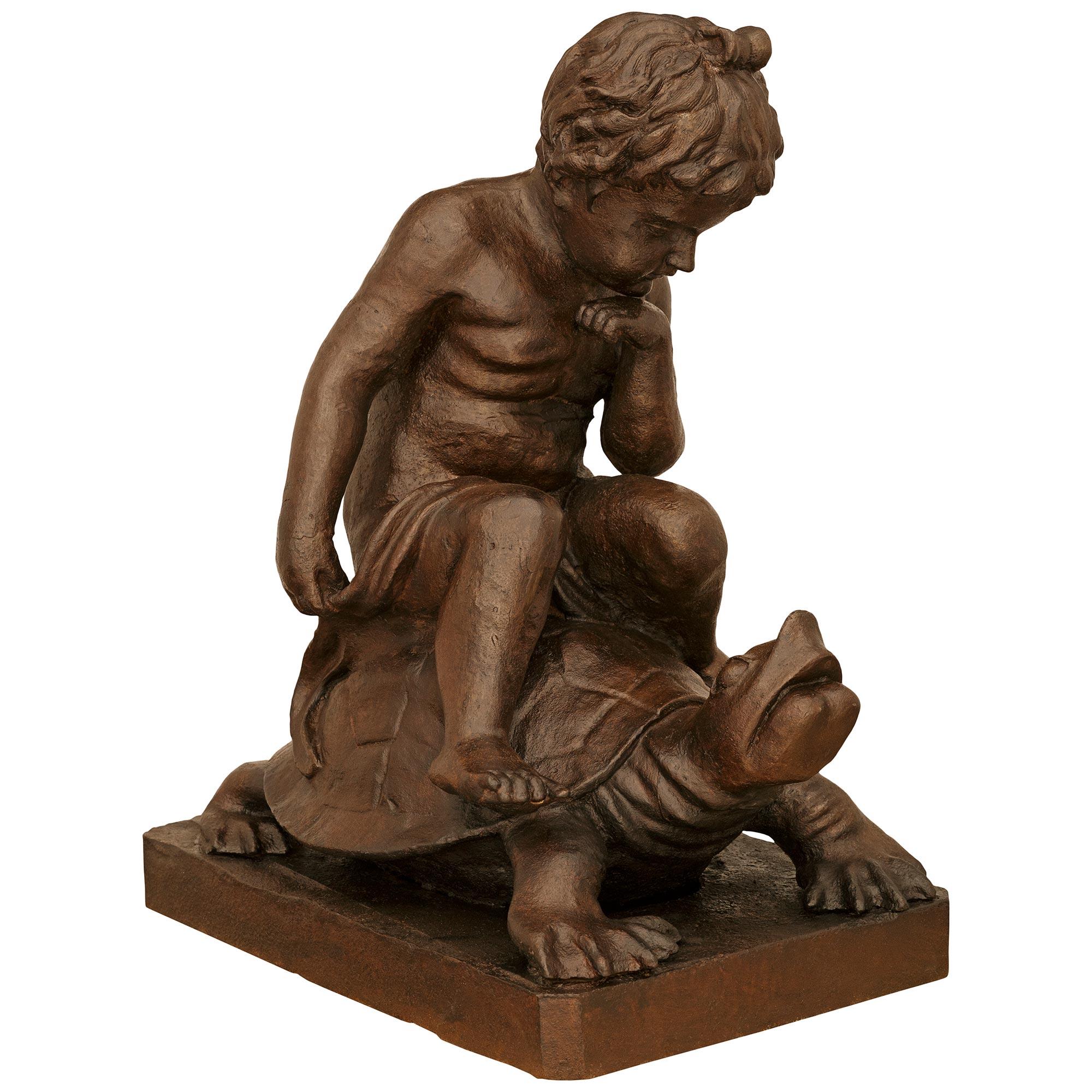 A true pair of French 19th century Cast Iron statues For Sale 1