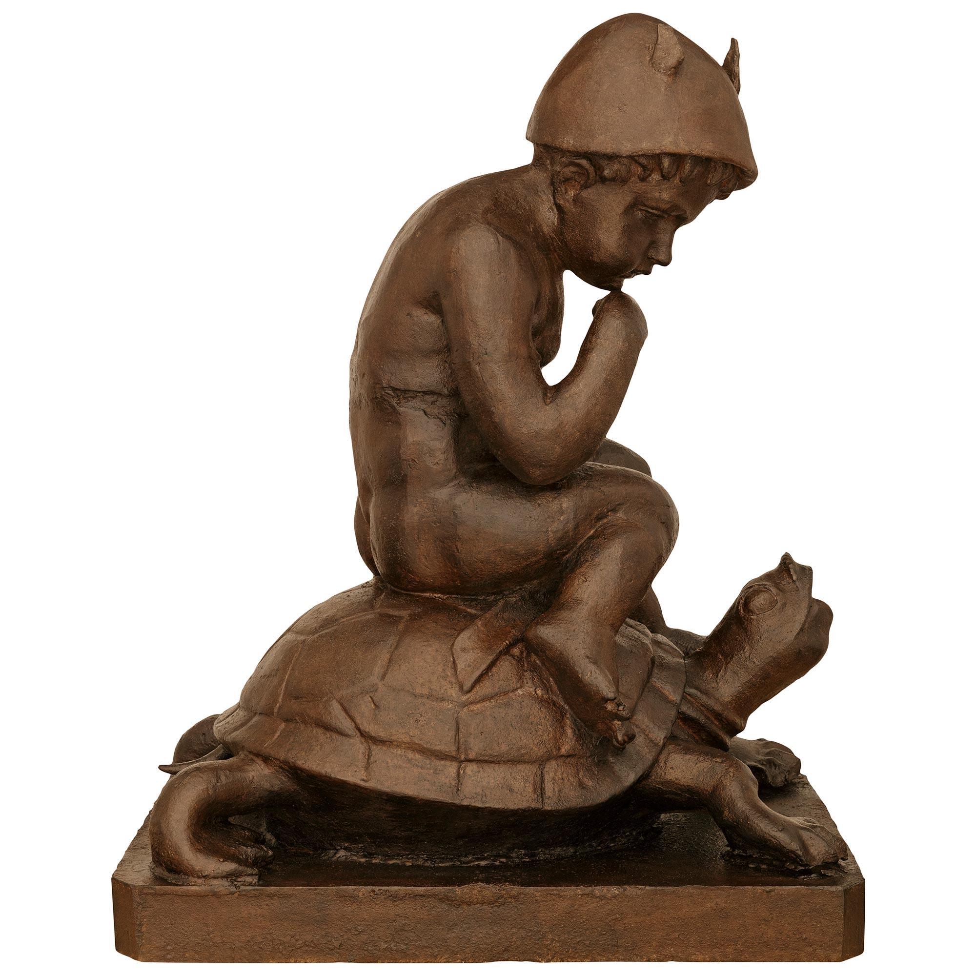 A true pair of French 19th century Cast Iron statues For Sale 2