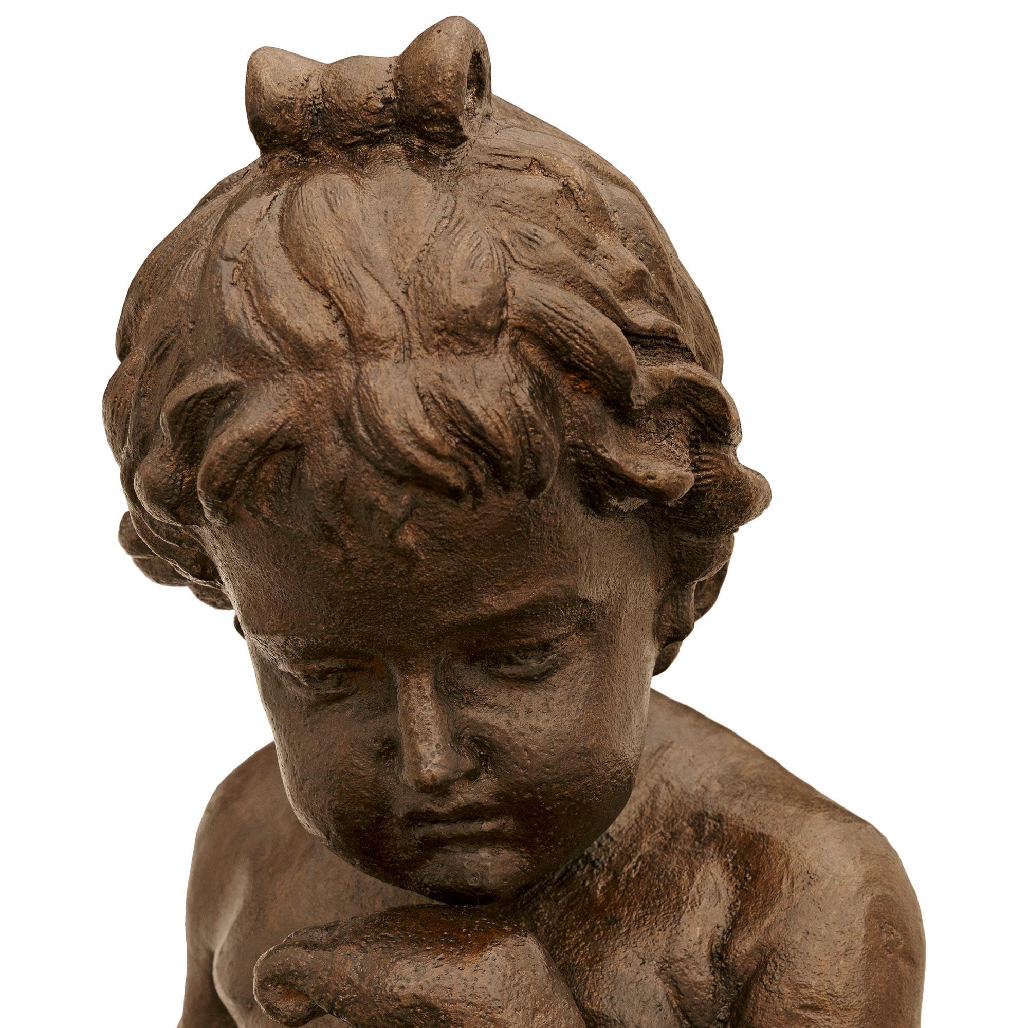 A true pair of French 19th century Cast Iron statues For Sale 3