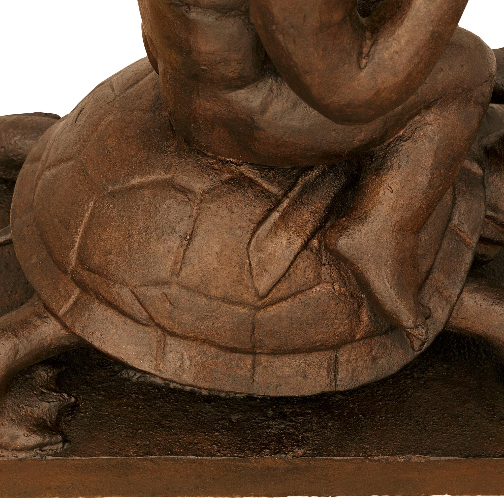 A true pair of French 19th century Cast Iron statues For Sale 7