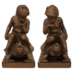 Used A true pair of French 19th century Cast Iron statues