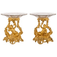 True Pair of French Belle Époque Period Baccarat Crystal Centerpieces