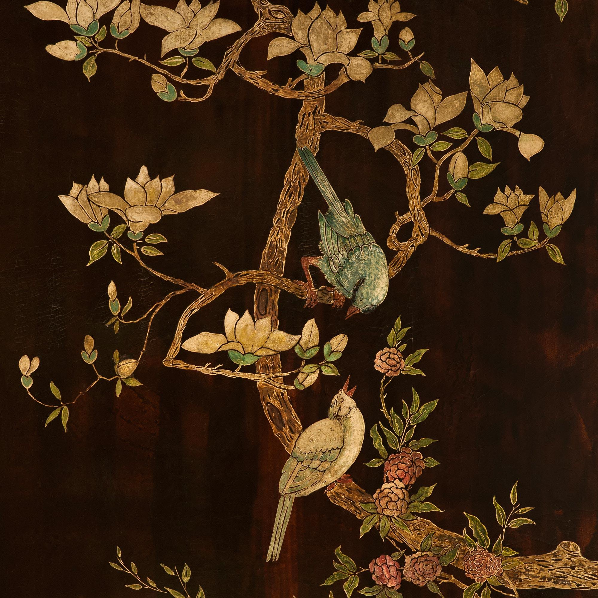 A true pair of Japanese 19th century Coromandel Laquered and Ormolu doors For Sale 6