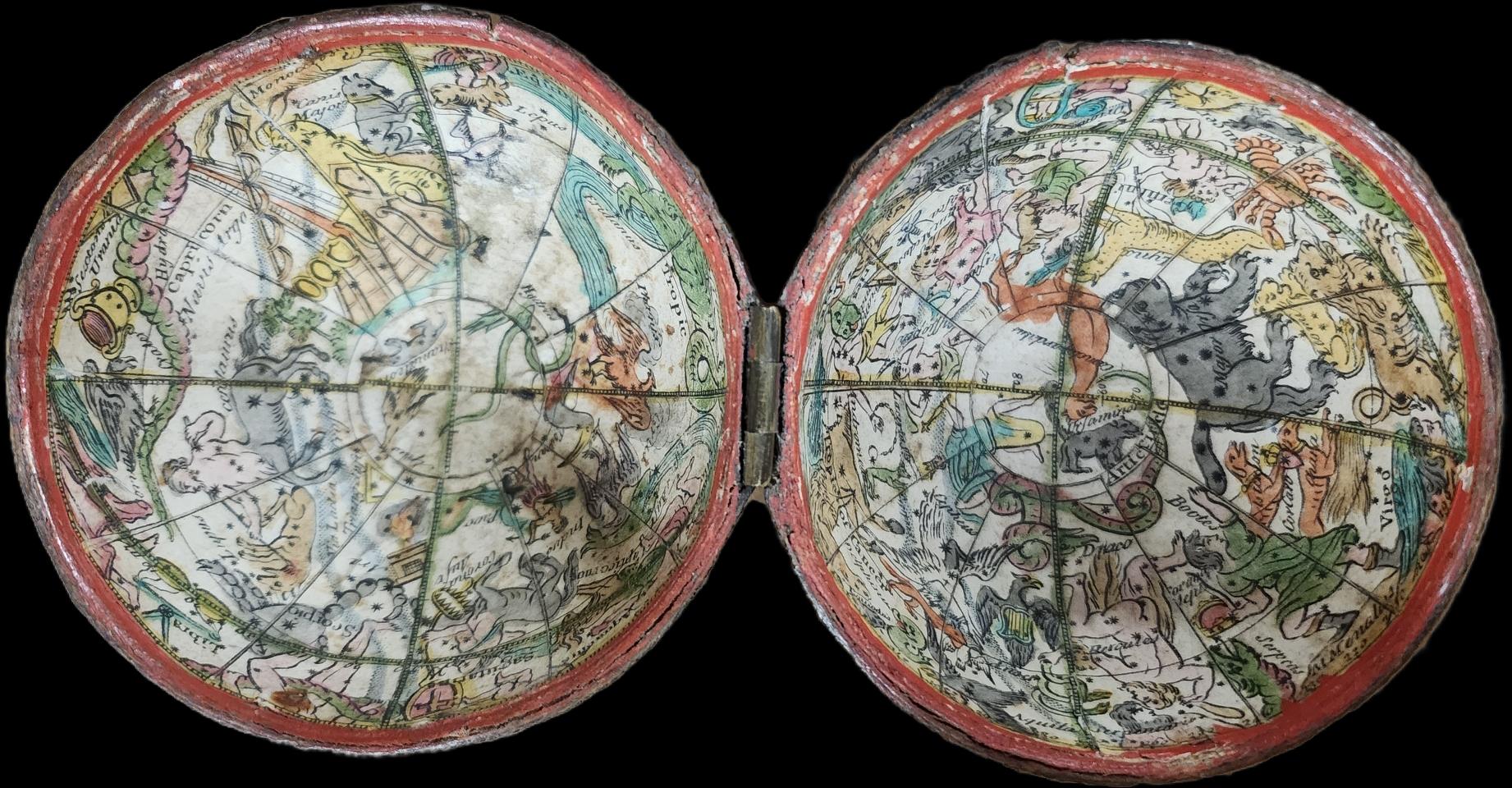 Colonial hollandais Un magnifique globe de poche terrestre miniature en vente