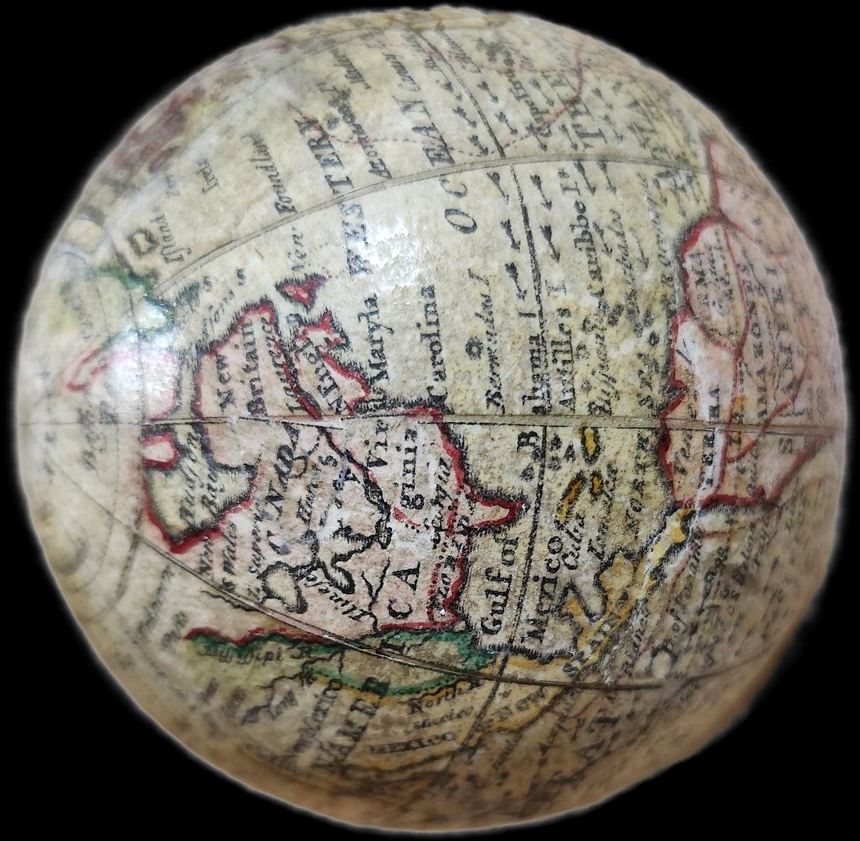 Hand-Painted A truly delightful miniature terrestrial pocket globe For Sale