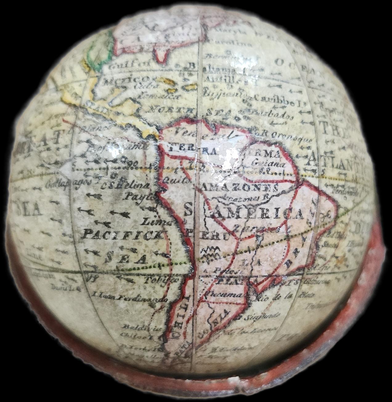 Un magnifique globe de poche terrestre miniature Bon état - En vente à ZWIJNDRECHT, NL