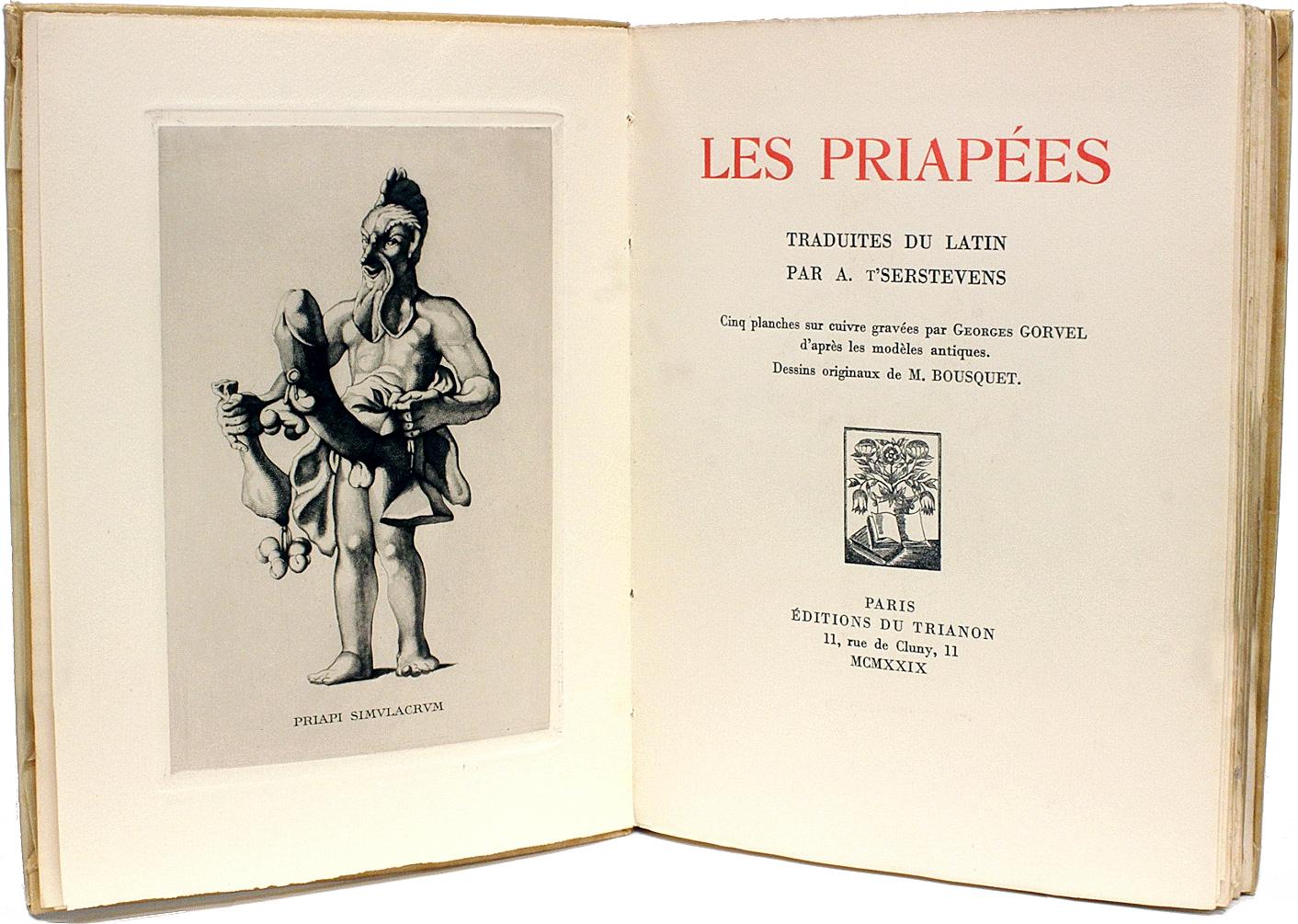 French A. T'Serstvens, Georges Gorvel, M. Bousquet, Les Priapees, 1929 For Sale