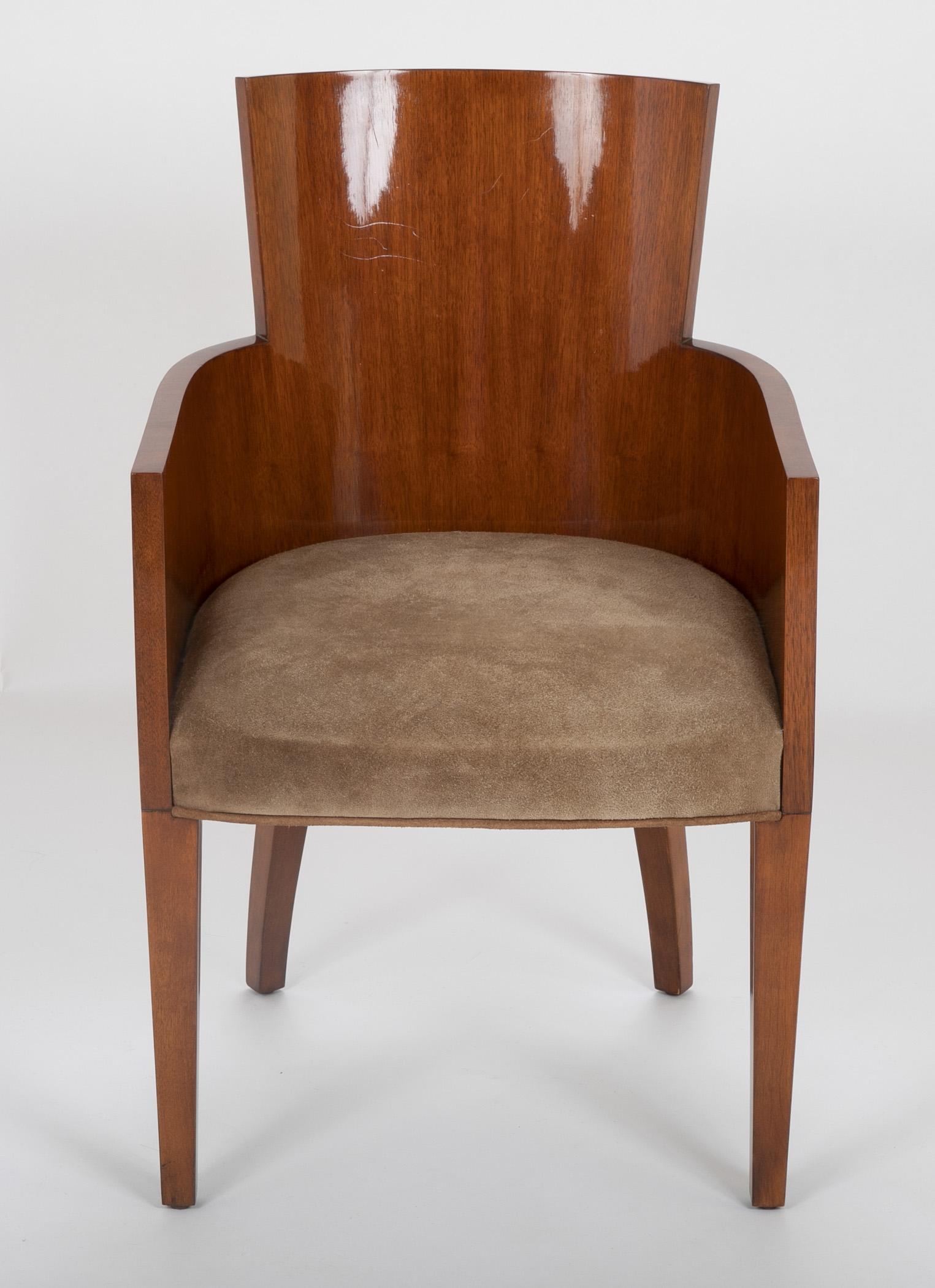 Tub Back Mahogany Art Deco Armchair at 1stDibs