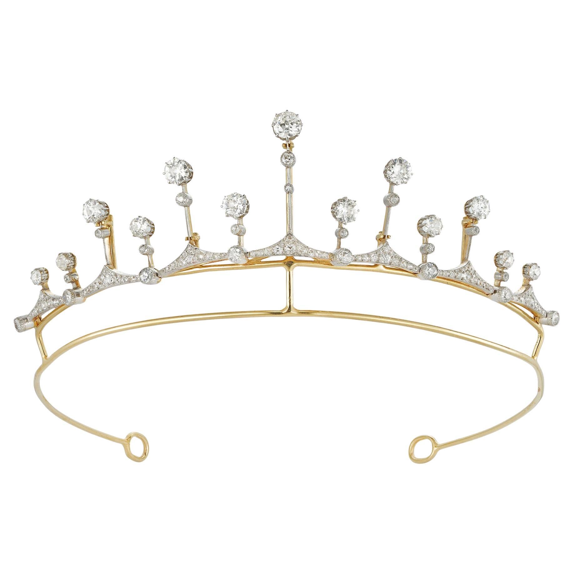 Una diadema/colgante de flecos de diamantes de principios del siglo XX