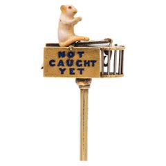 Turn of the 20th Century Mouse and Trap Stick-Pin