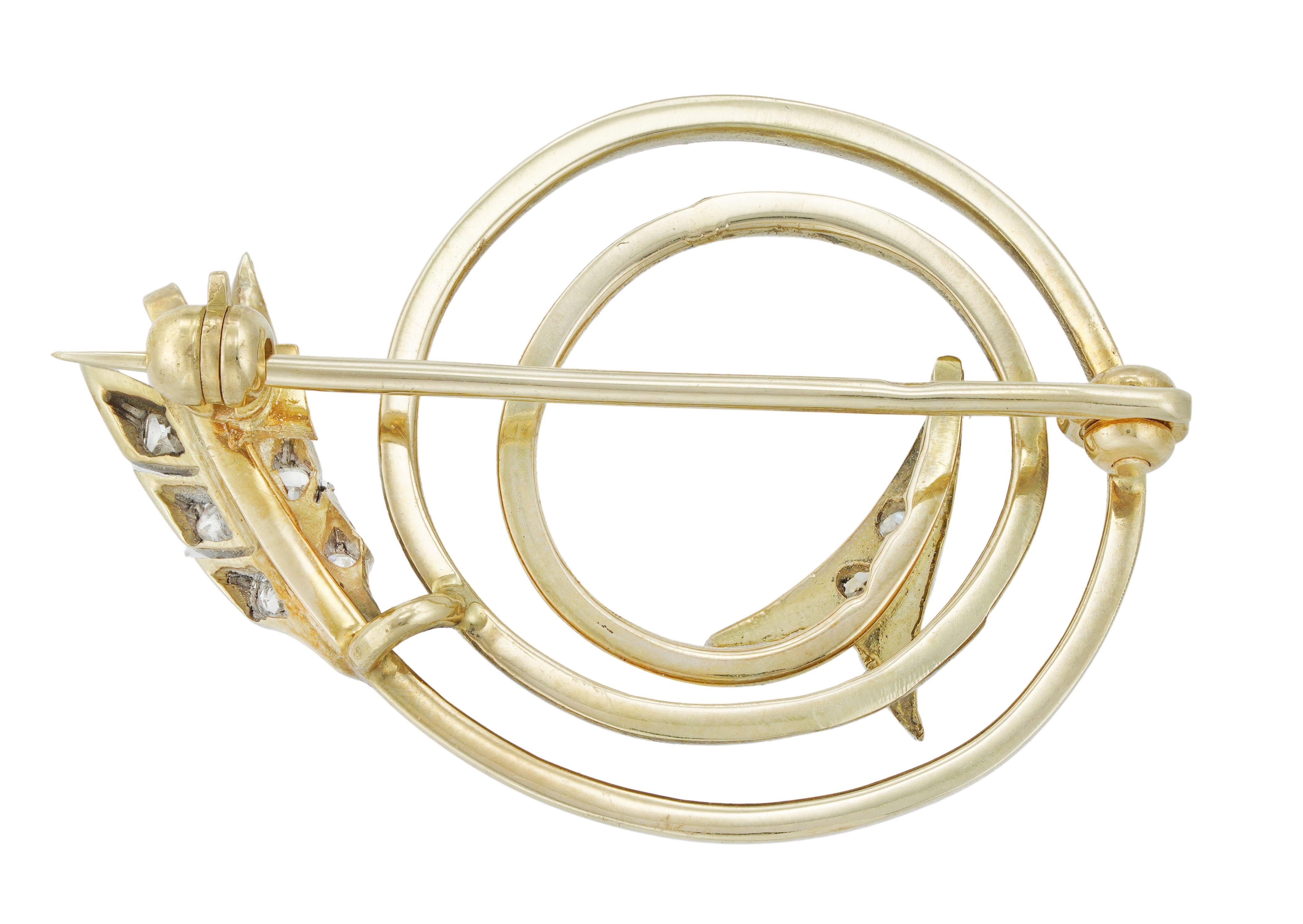 Art Deco Turn-of-the-Century Spiral Arrow Brooch