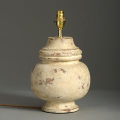 Turned and Painted Bulbous Table Lamp