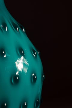Turquoise Empoli Glass Vase as a Table Lamp