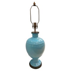 Lampe de table en porcelaine turquoise