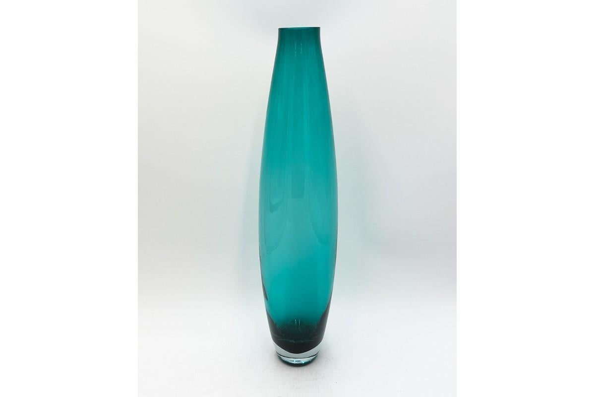Mid-Century Modern Turquoise Vase, Poland, 1970s