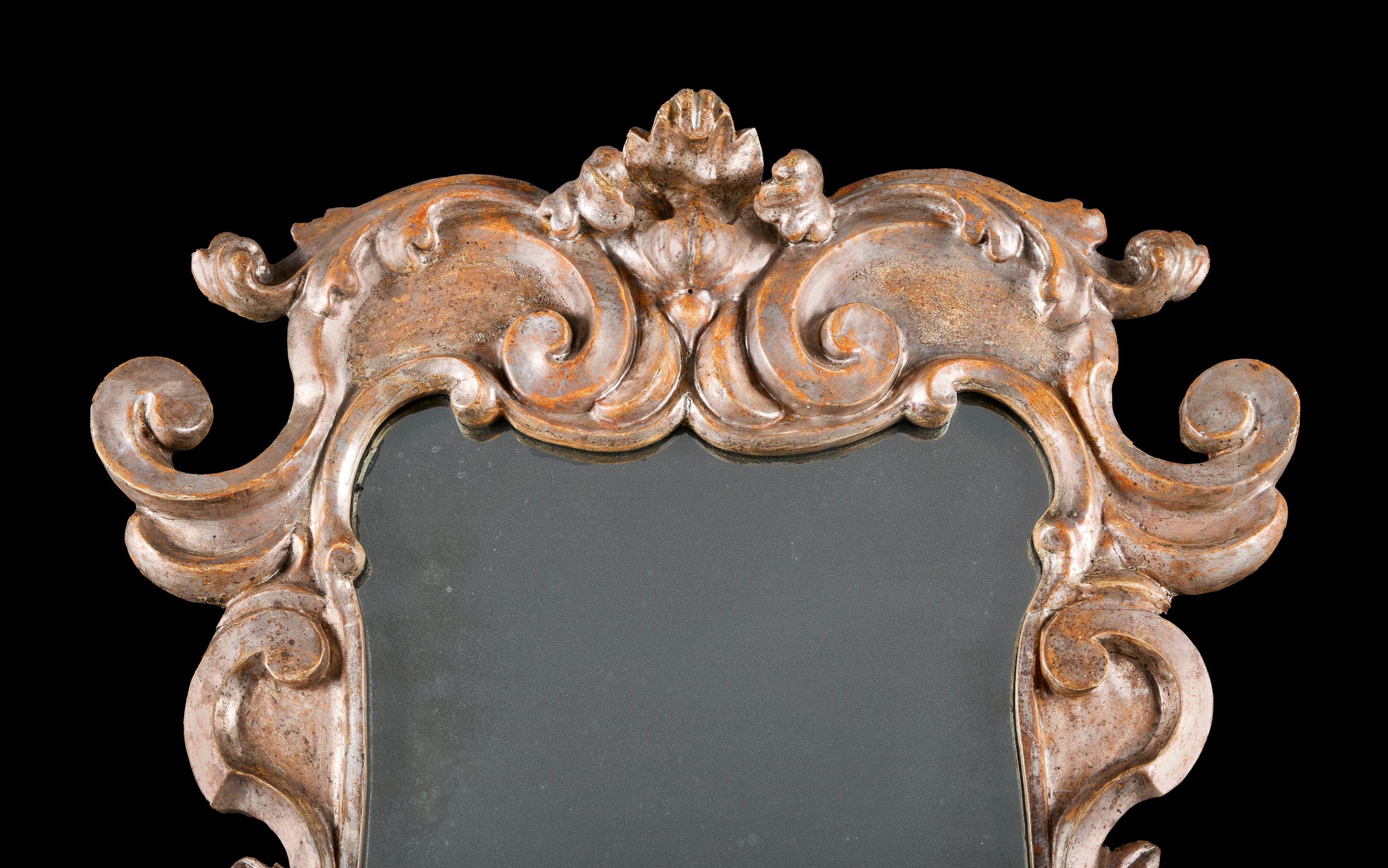 Italian A Tuscan 18th Century Silver Gilt Mirror For Sale