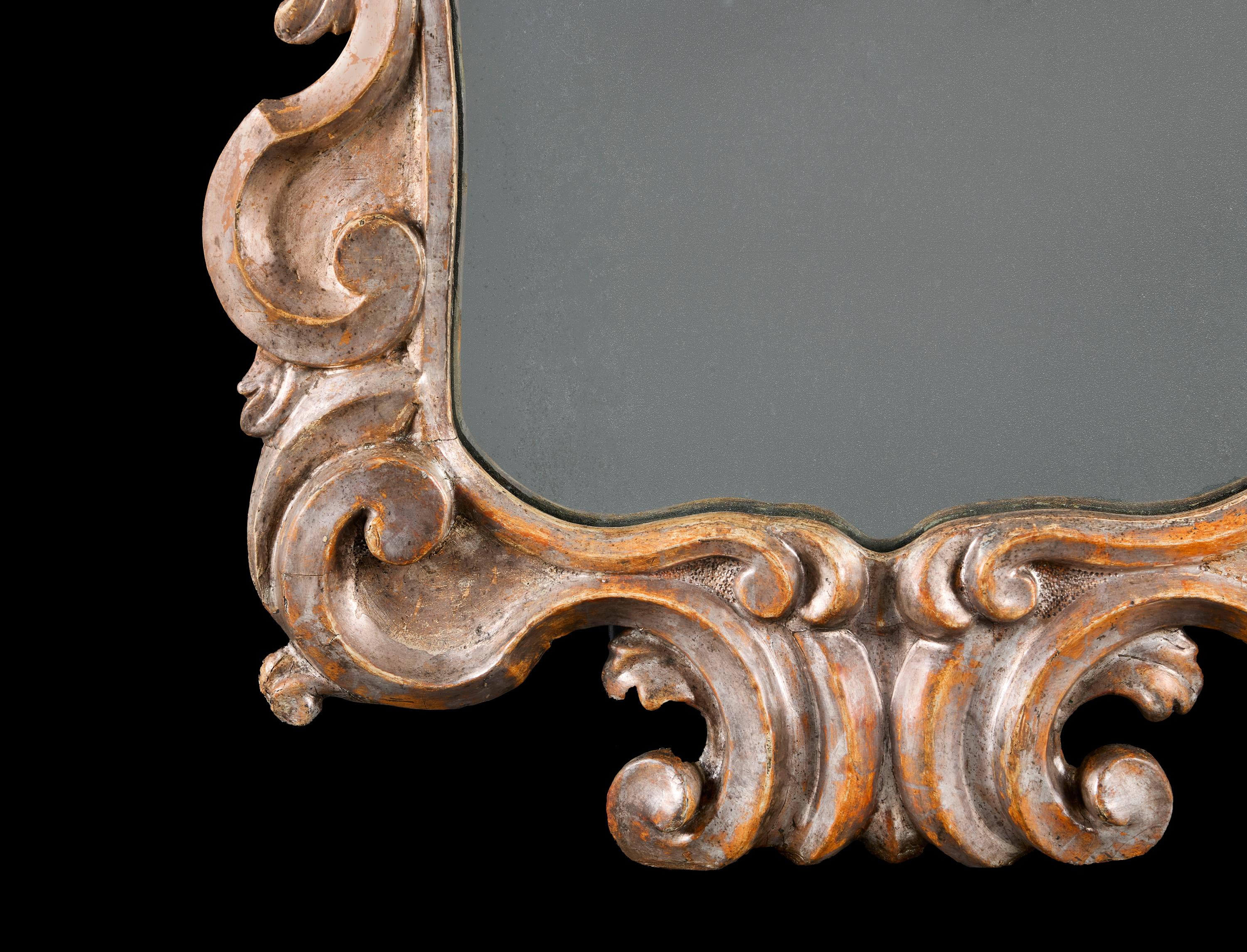 Giltwood A Tuscan 18th Century Silver Gilt Mirror For Sale