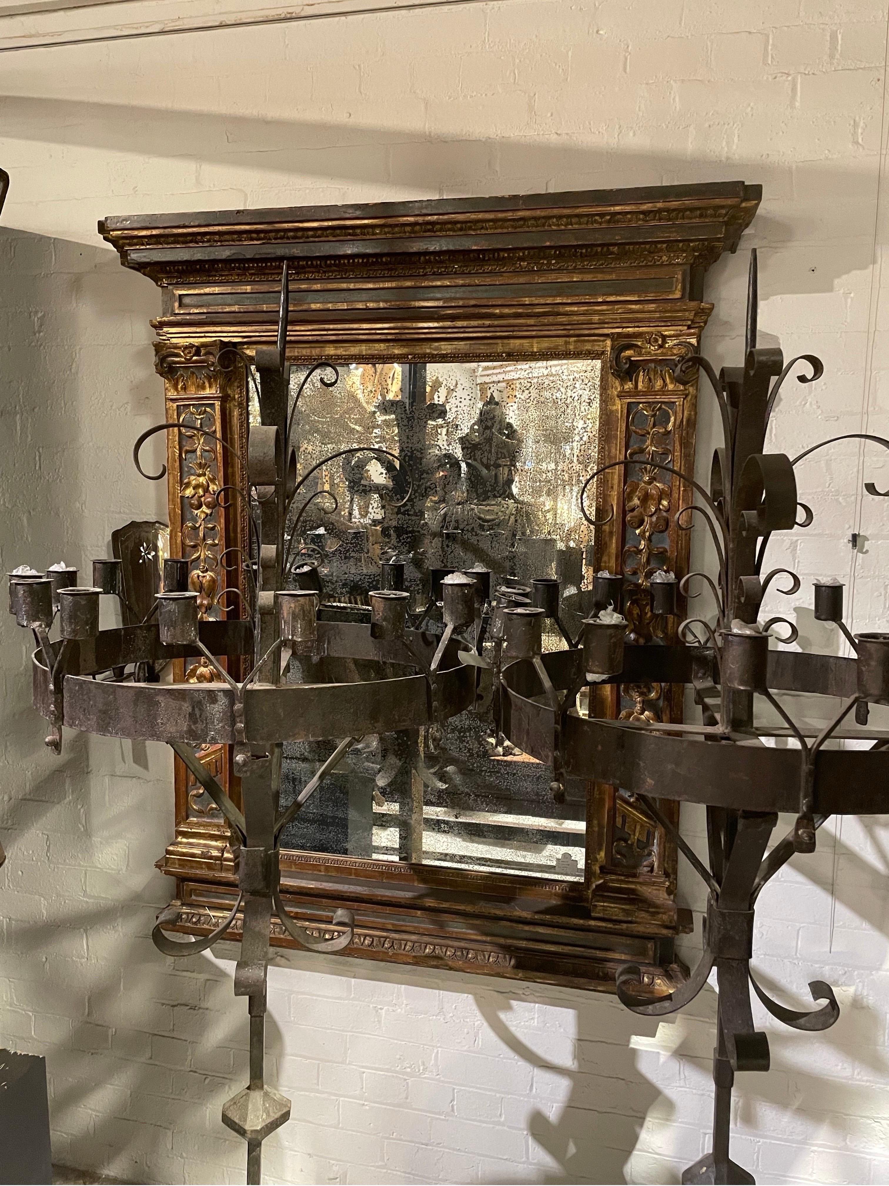 A very impressive Tuscan gilt and polychrome painted Neo-Classical mirror, Italian circa 1760

Height: 173 cm Width: 140 cm Depth: 13 cm

Provenance: Old Australian Collection acquired in 1940s.