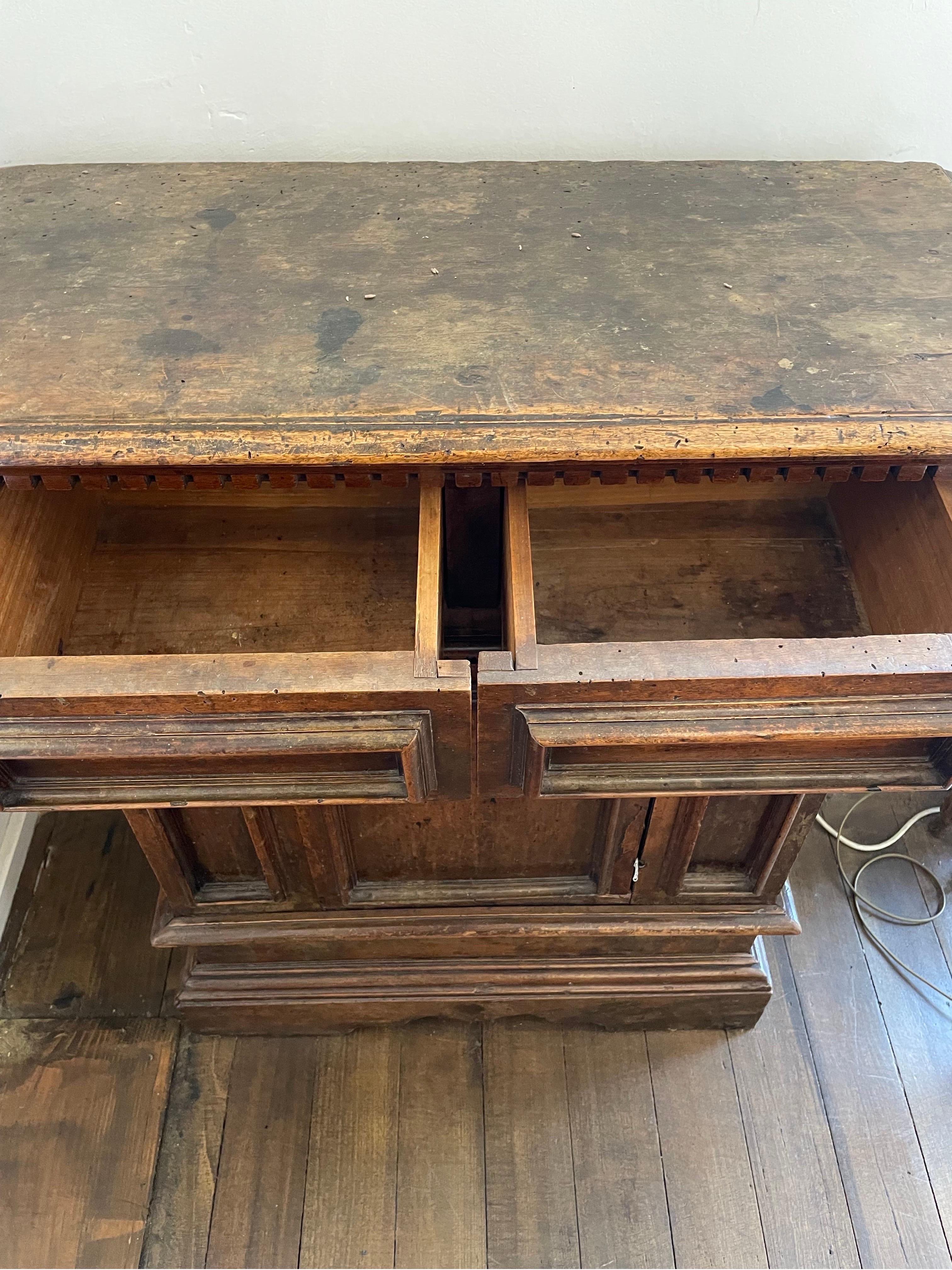 Italian A Tuscan Walnut Credenza, 17th century For Sale