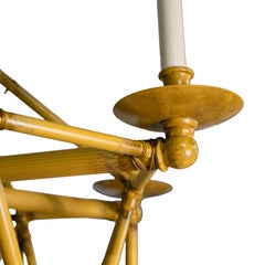 A Twelve-Light Bamboo Brûlé Chandelier by David Duncan Studio