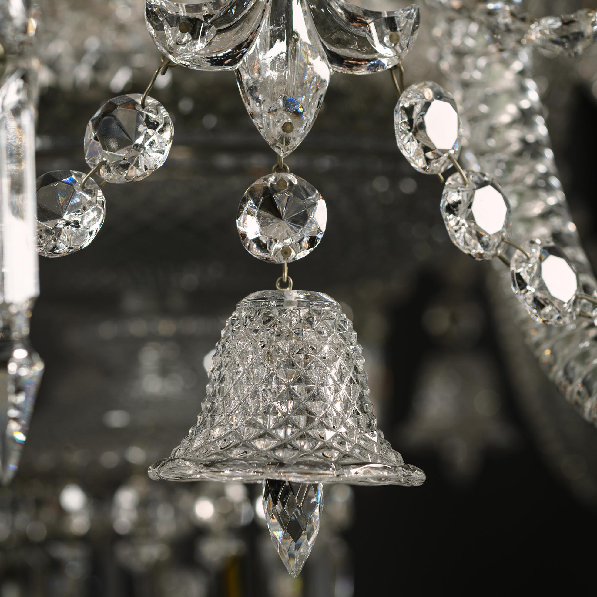 A Twenty-Four Light Crystal Glass Chandelier For Sale 8