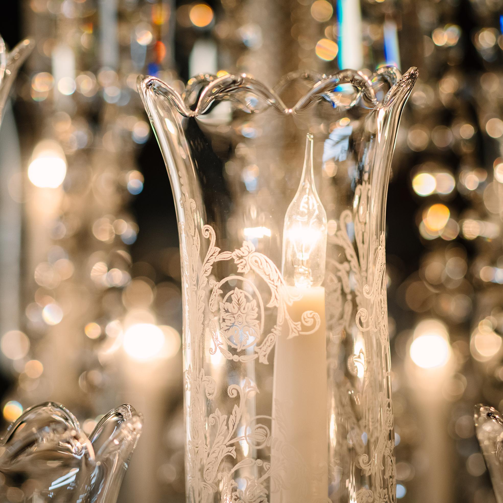 Cut Glass A Twenty-Four Light Crystal Glass Chandelier For Sale