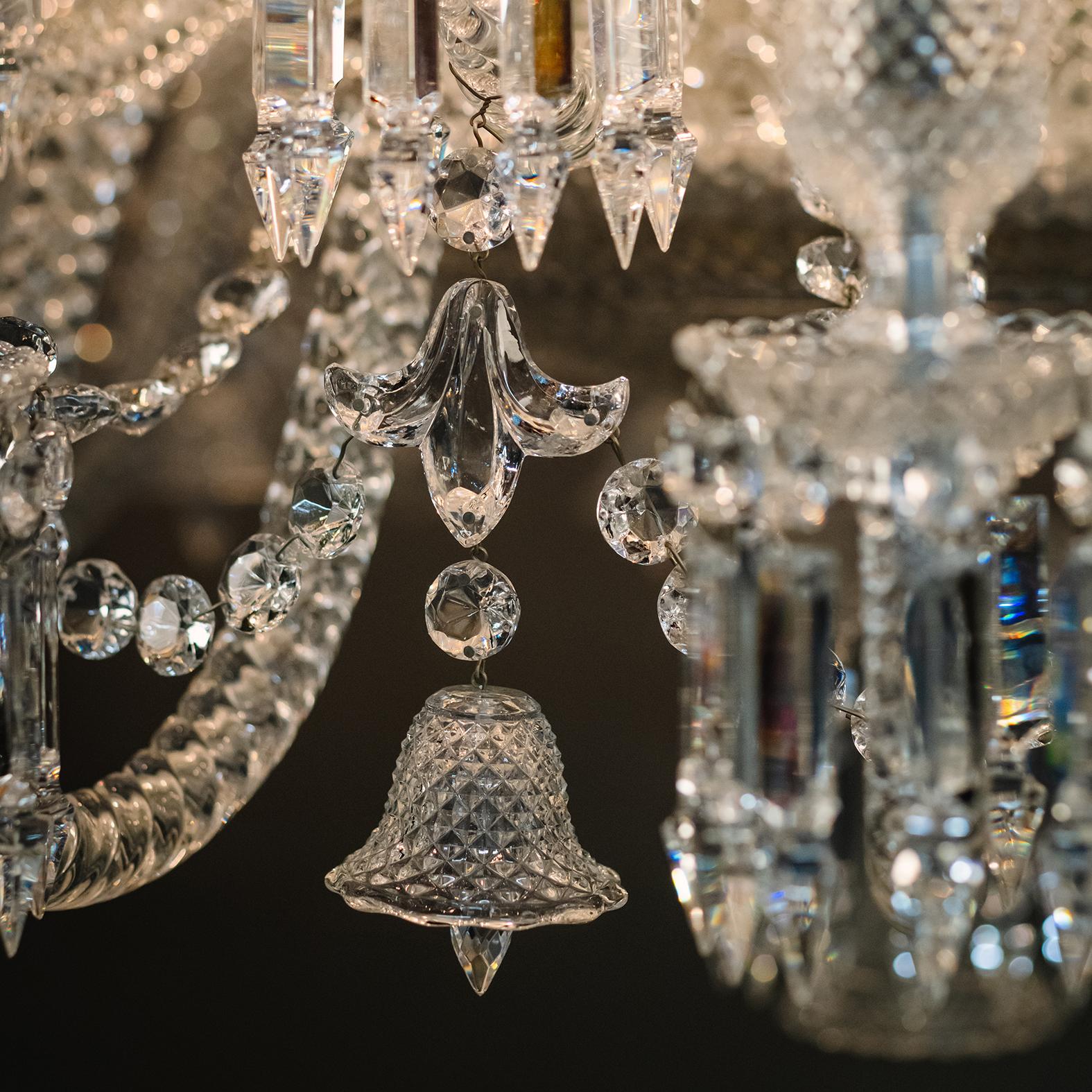 A Twenty-Four Light Crystal Glass Chandelier For Sale 1