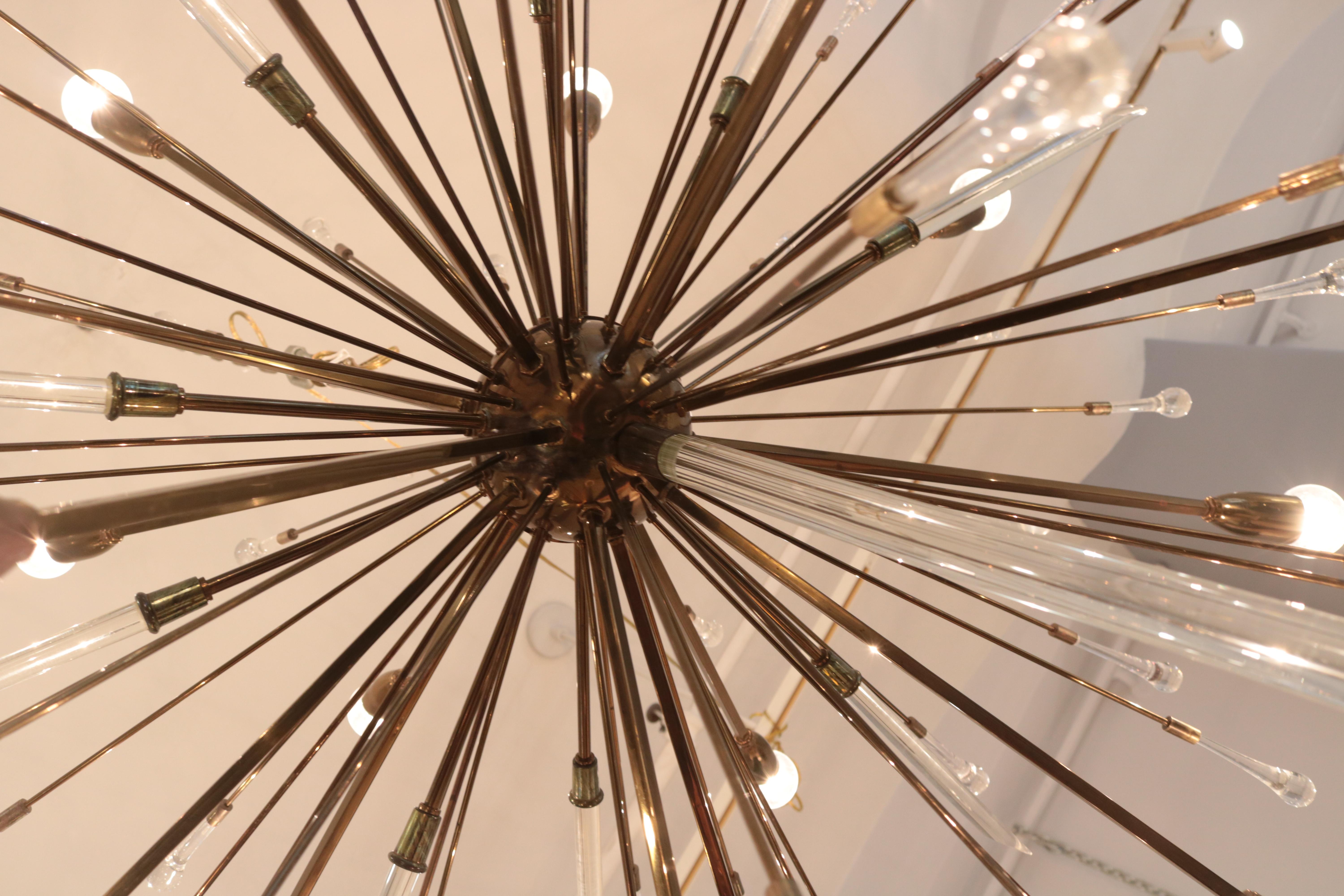 Mid-20th Century Twenty Light Modernist Sputnik Chandelier For Sale