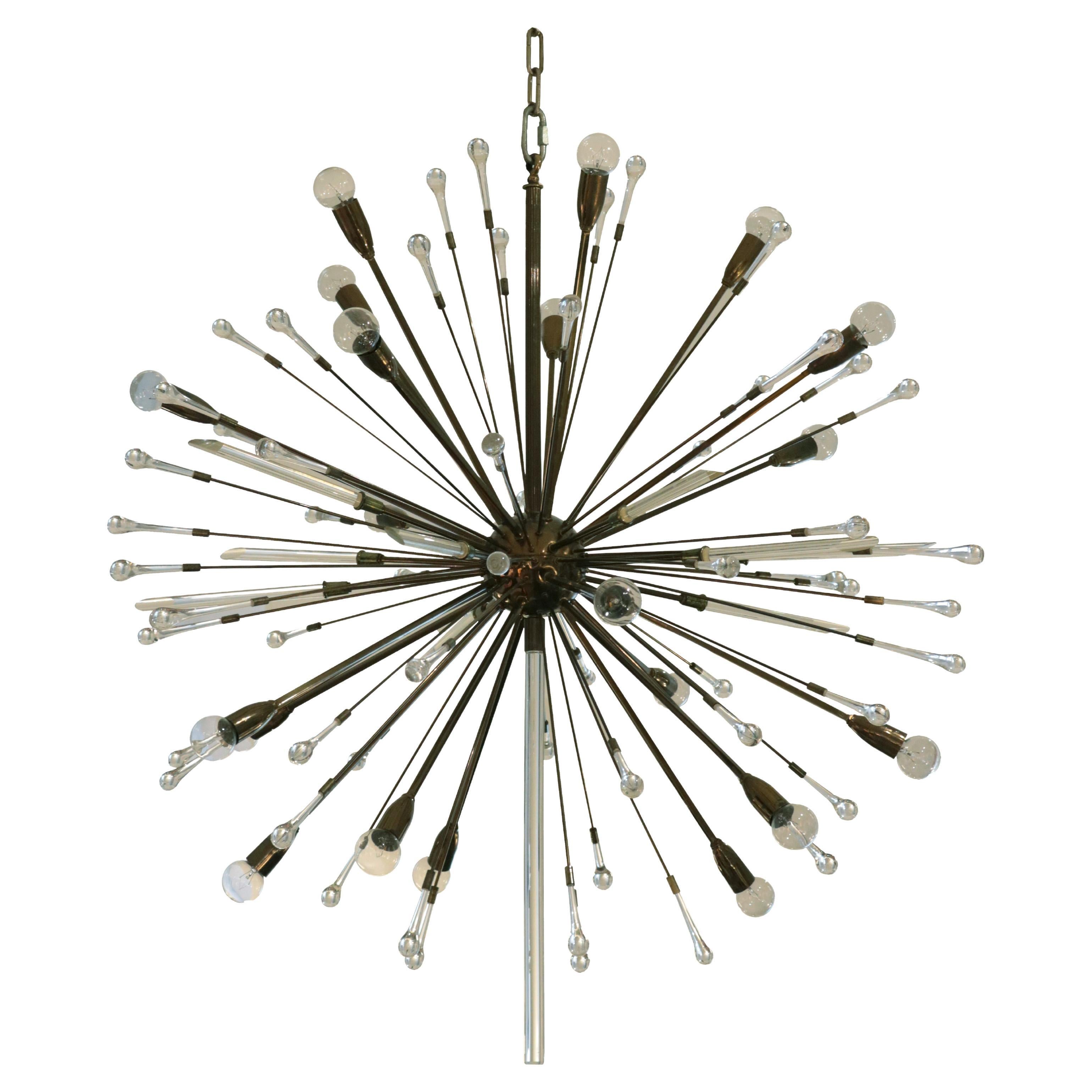 Twenty Light Modernist Sputnik Chandelier For Sale