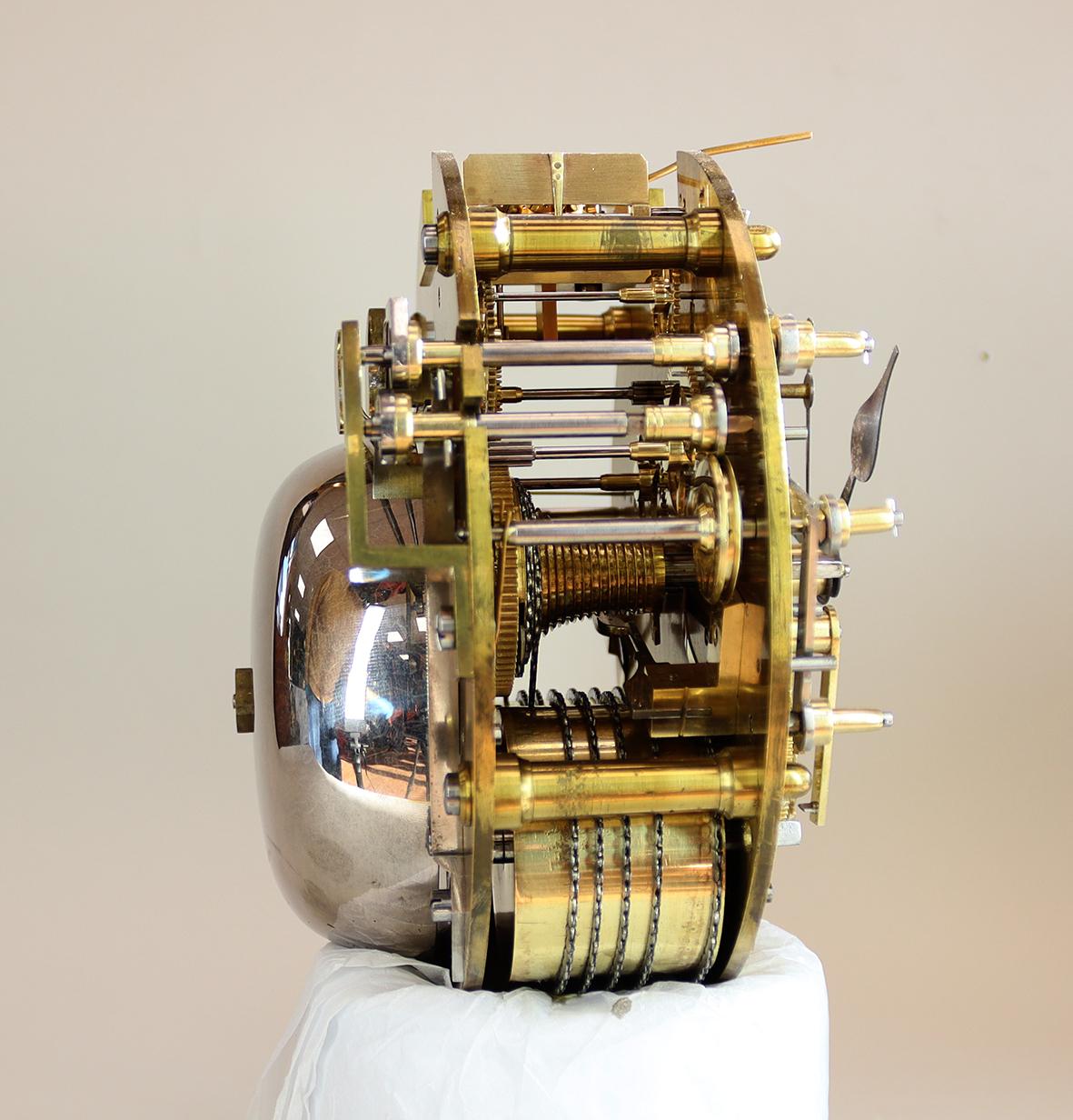 A Twin Fusee Ships Striking Bulkhead Clock For Sale 2