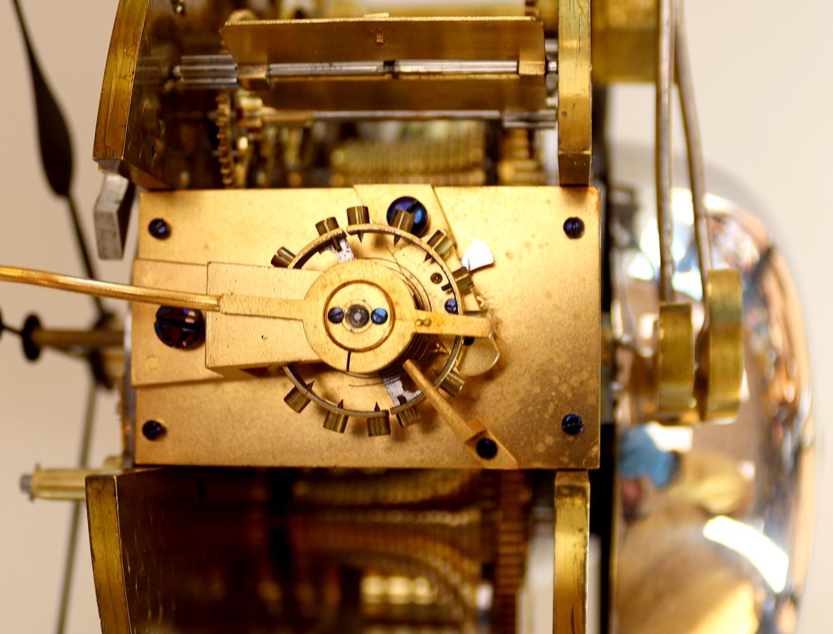 A Twin Fusee Ships Striking Bulkhead Clock For Sale 4