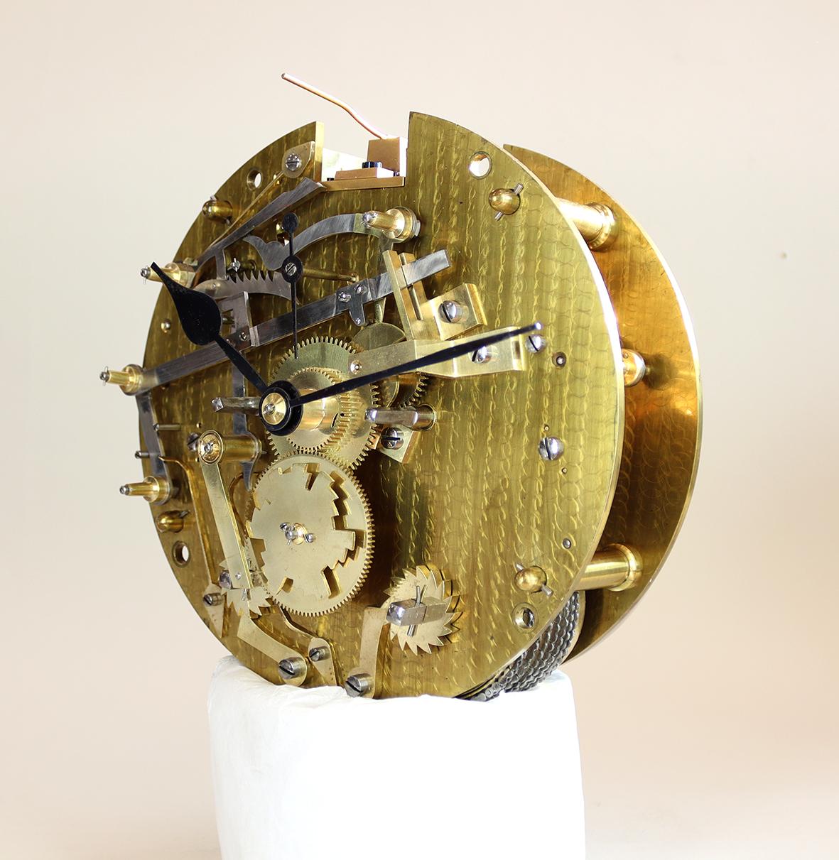 Mid-19th Century A Twin Fusee Ships Striking Bulkhead Clock For Sale