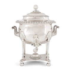 Twin-Handled Antique English Silver Plated Samovar, London, Late 19th Century