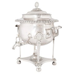 Twin-Handled Used English Silver Plated Samovar, London, Late 19th Century